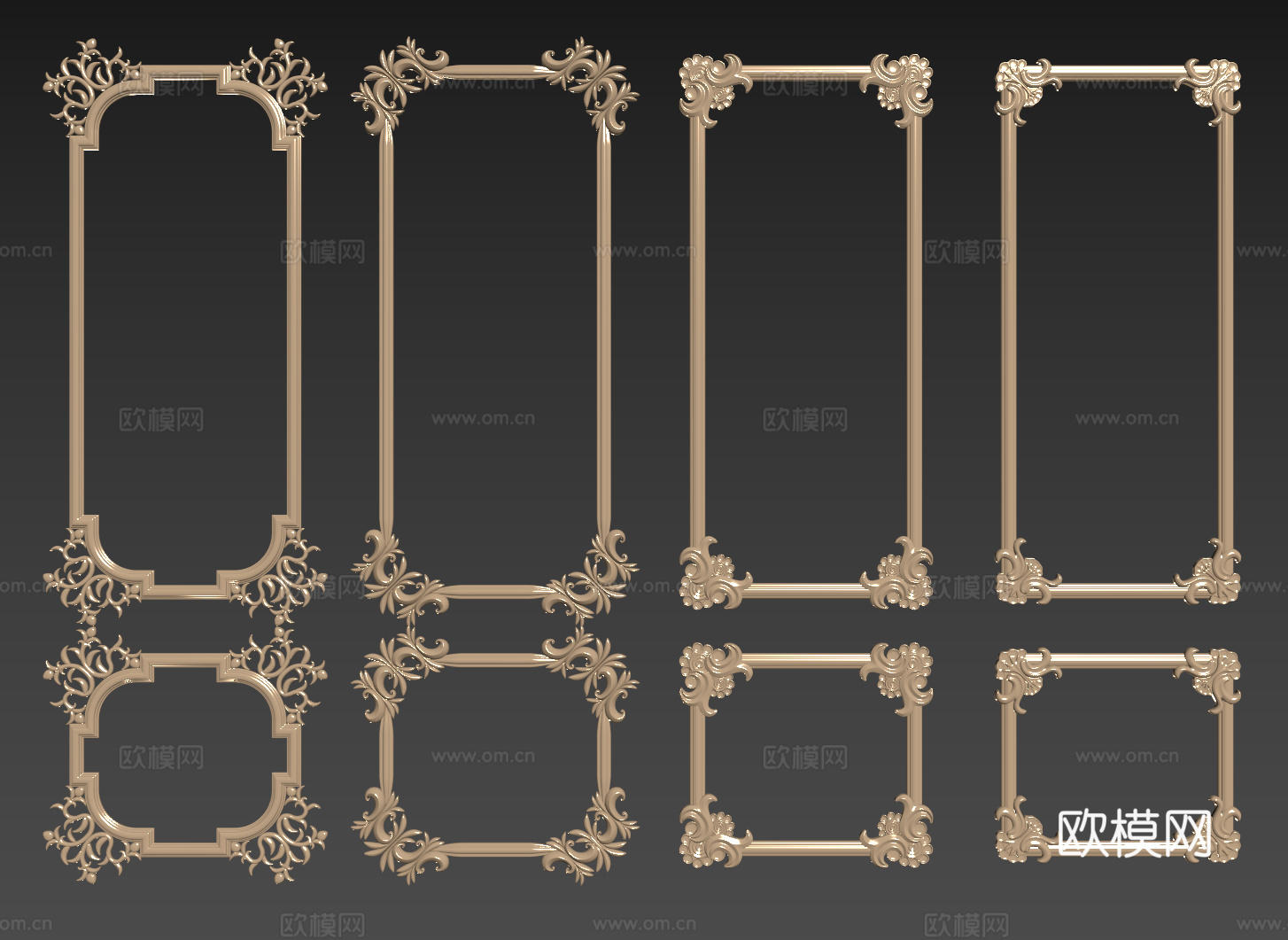 法式石膏线条 PU线条 雕花线条su模型下载（渲染图2）