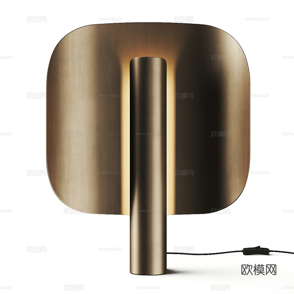 裝飾輕奢金屬裝飾臺燈3d模型下載(渲染圖1)