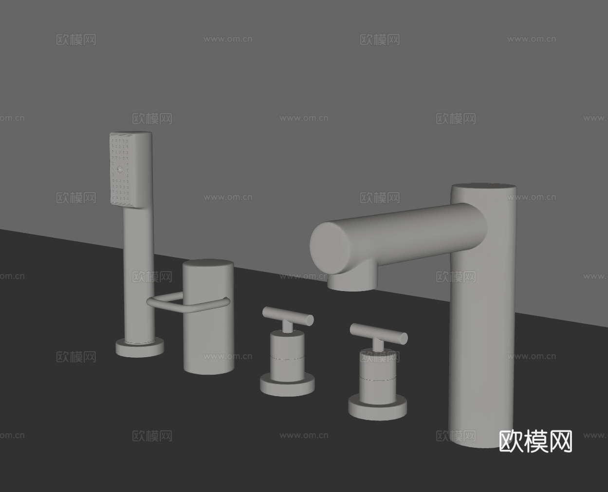 水龙头 现代金属水龙头 浴缸水龙头su模型