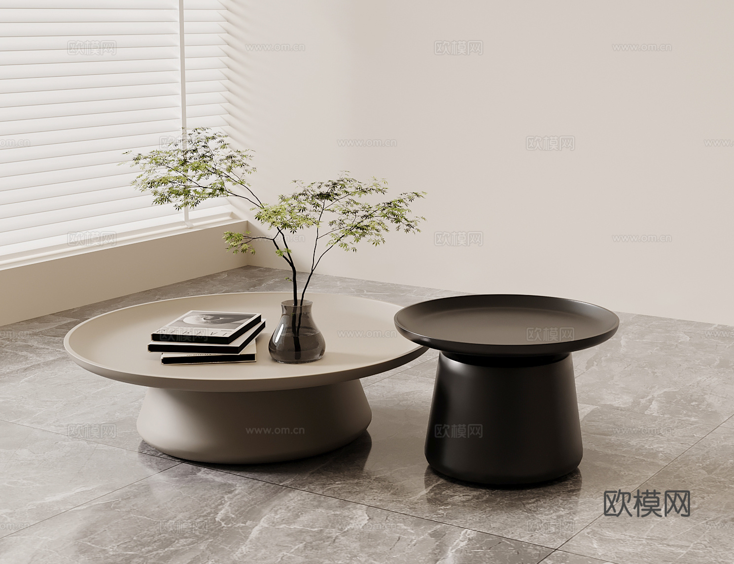 现代简约茶几 圆形茶几3d模型