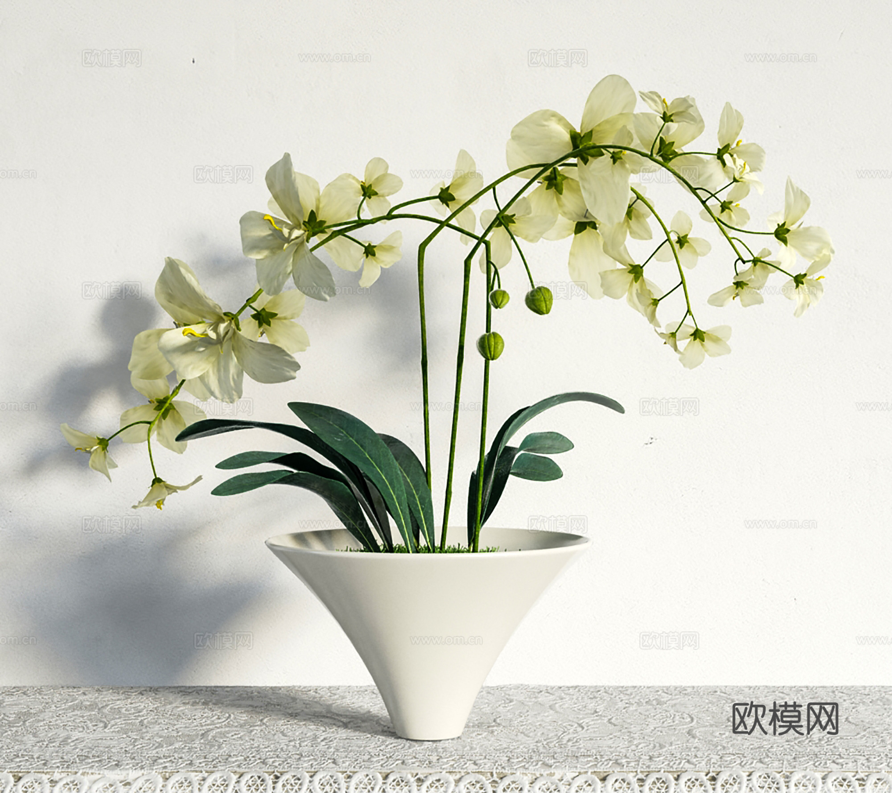 现代简约盆栽盆景  花盆花卉  室内绿植su模型