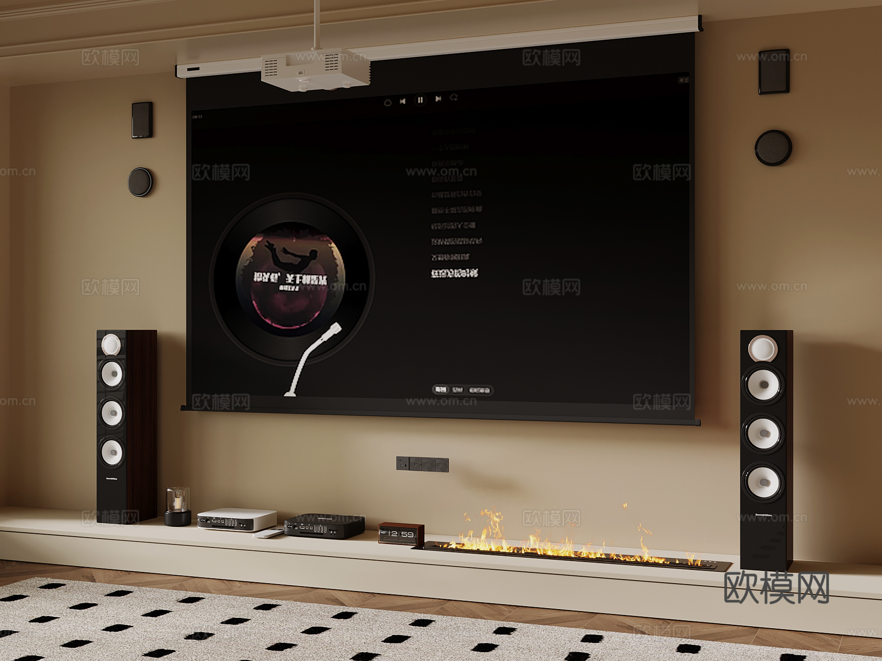 现代投影仪3d模型