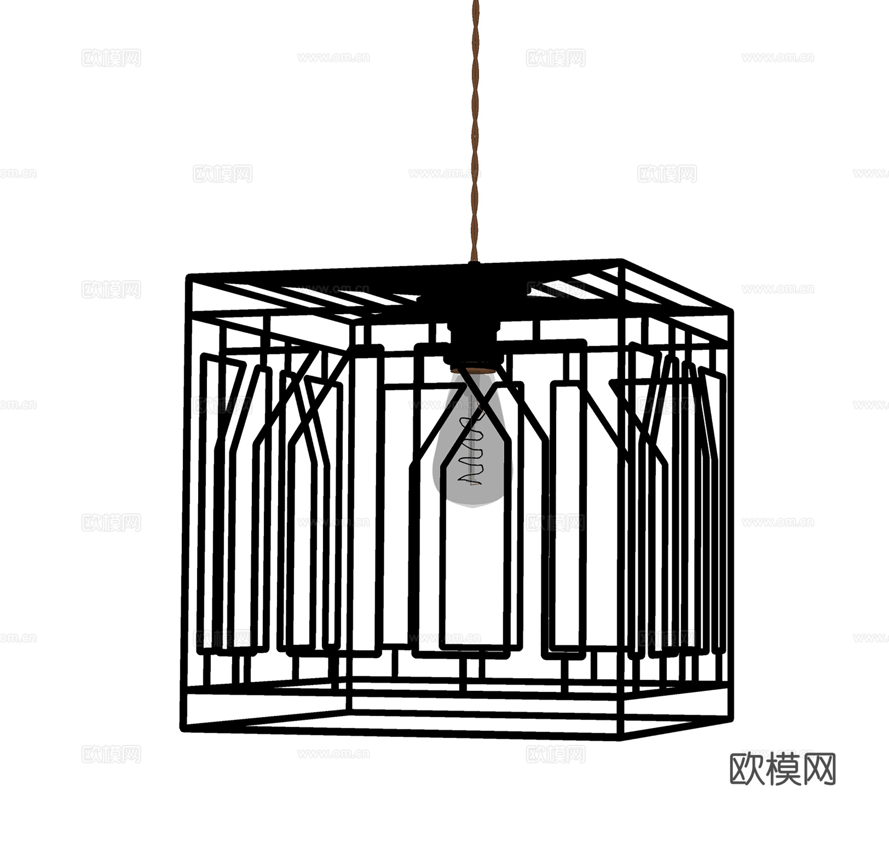 现代简约吊灯 金属吊灯  创意吊灯su模型