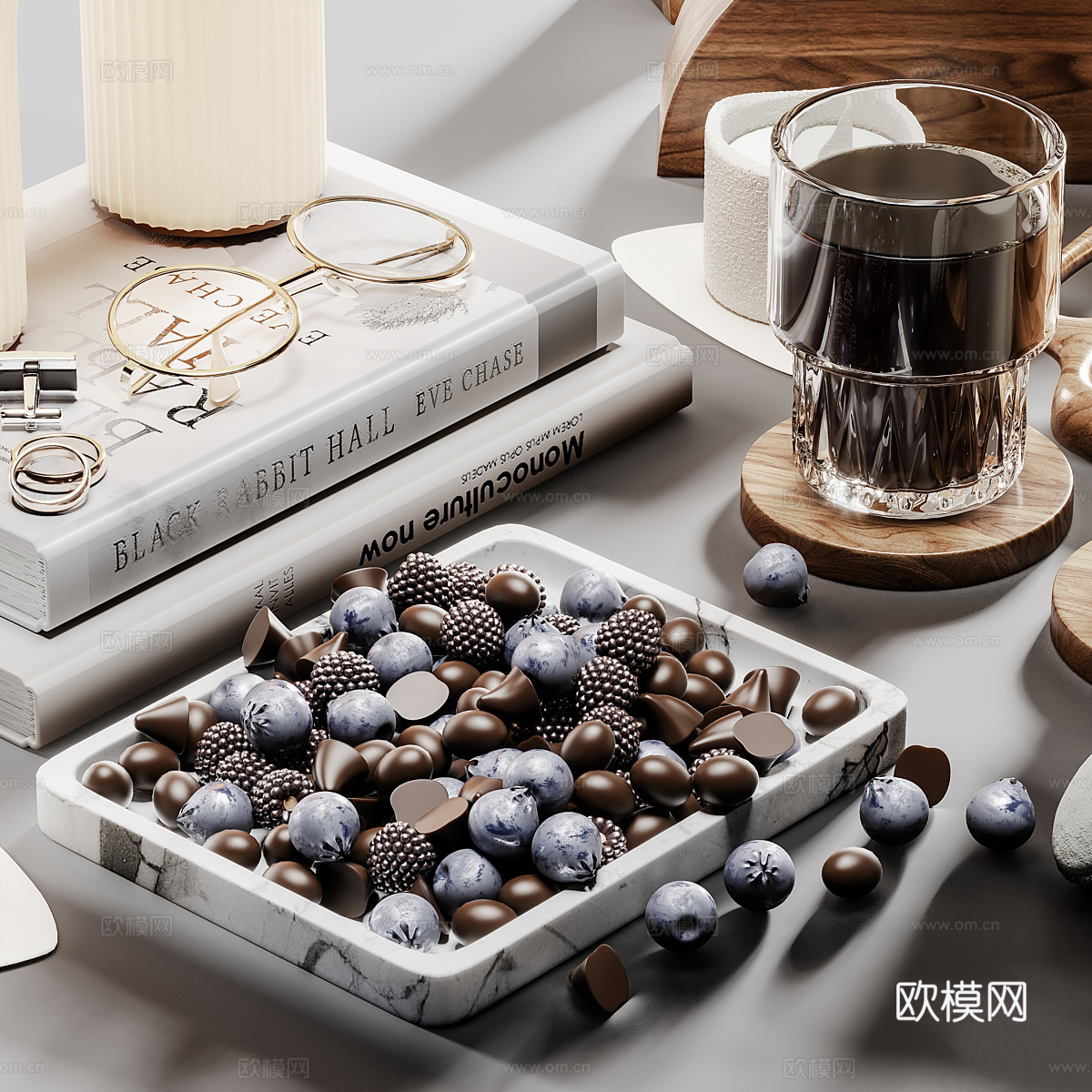 现代意式饰品摆件组合3d模型