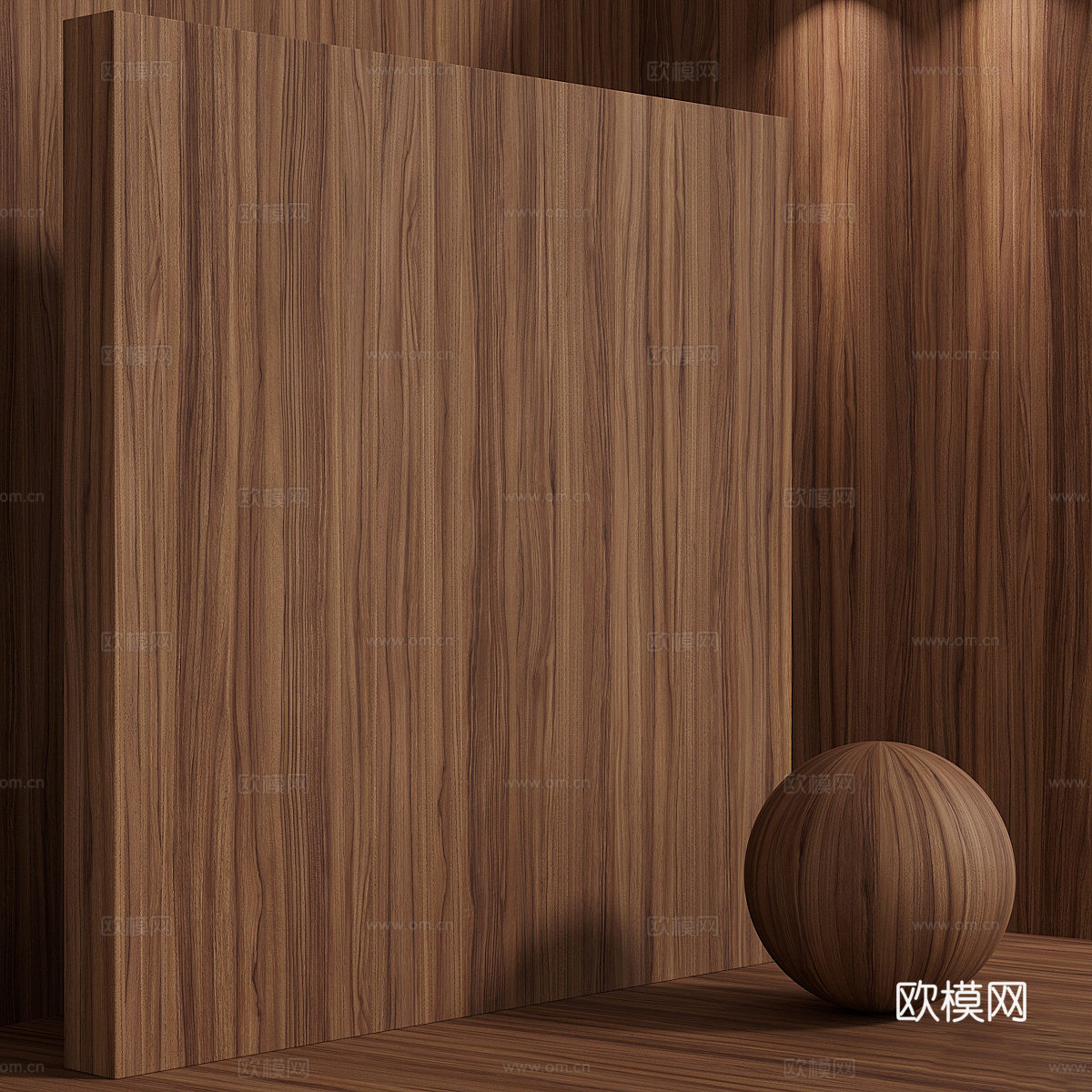 现代意式木材 木纹 木饰面 胡桃木3d模型