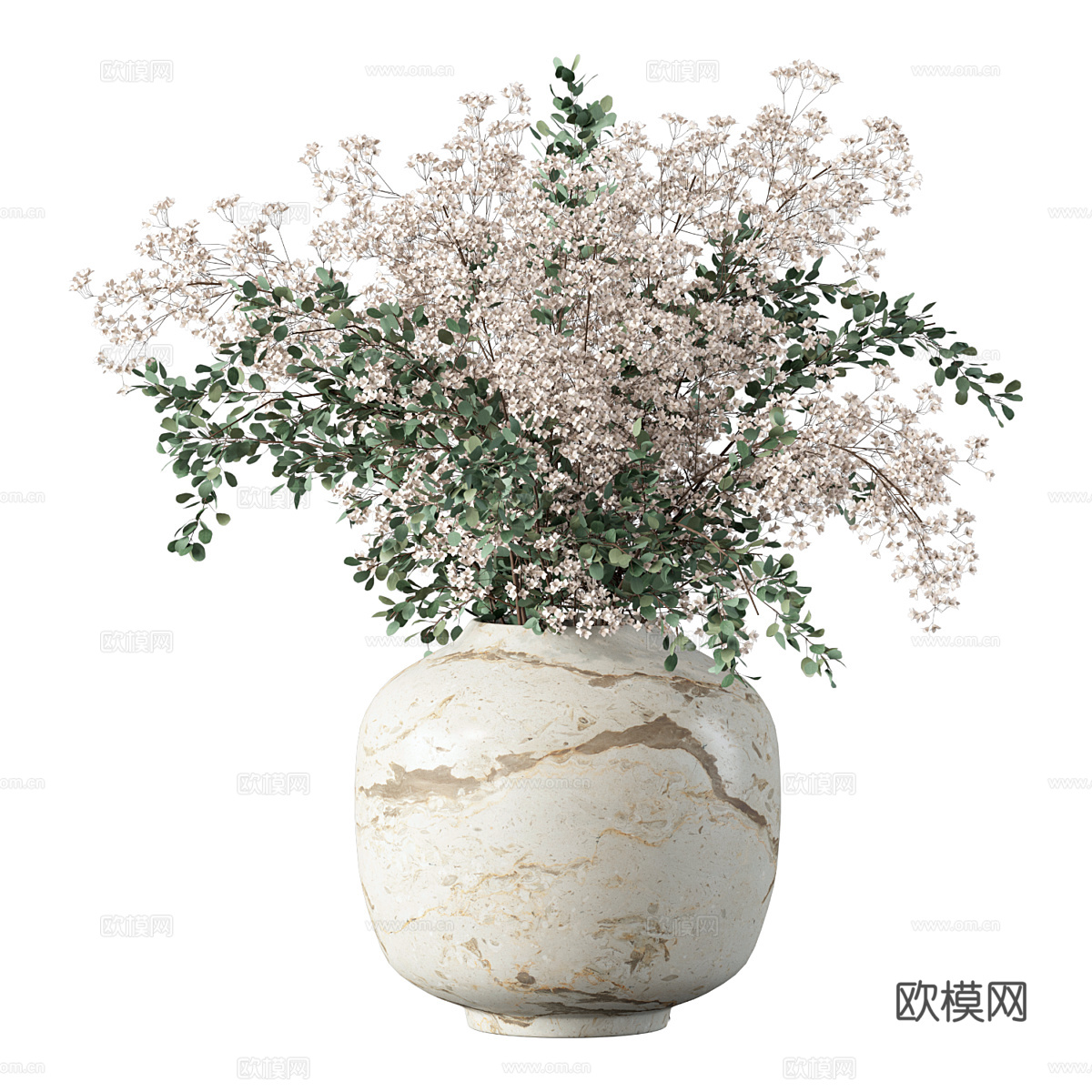 新中式花瓶花艺3d模型