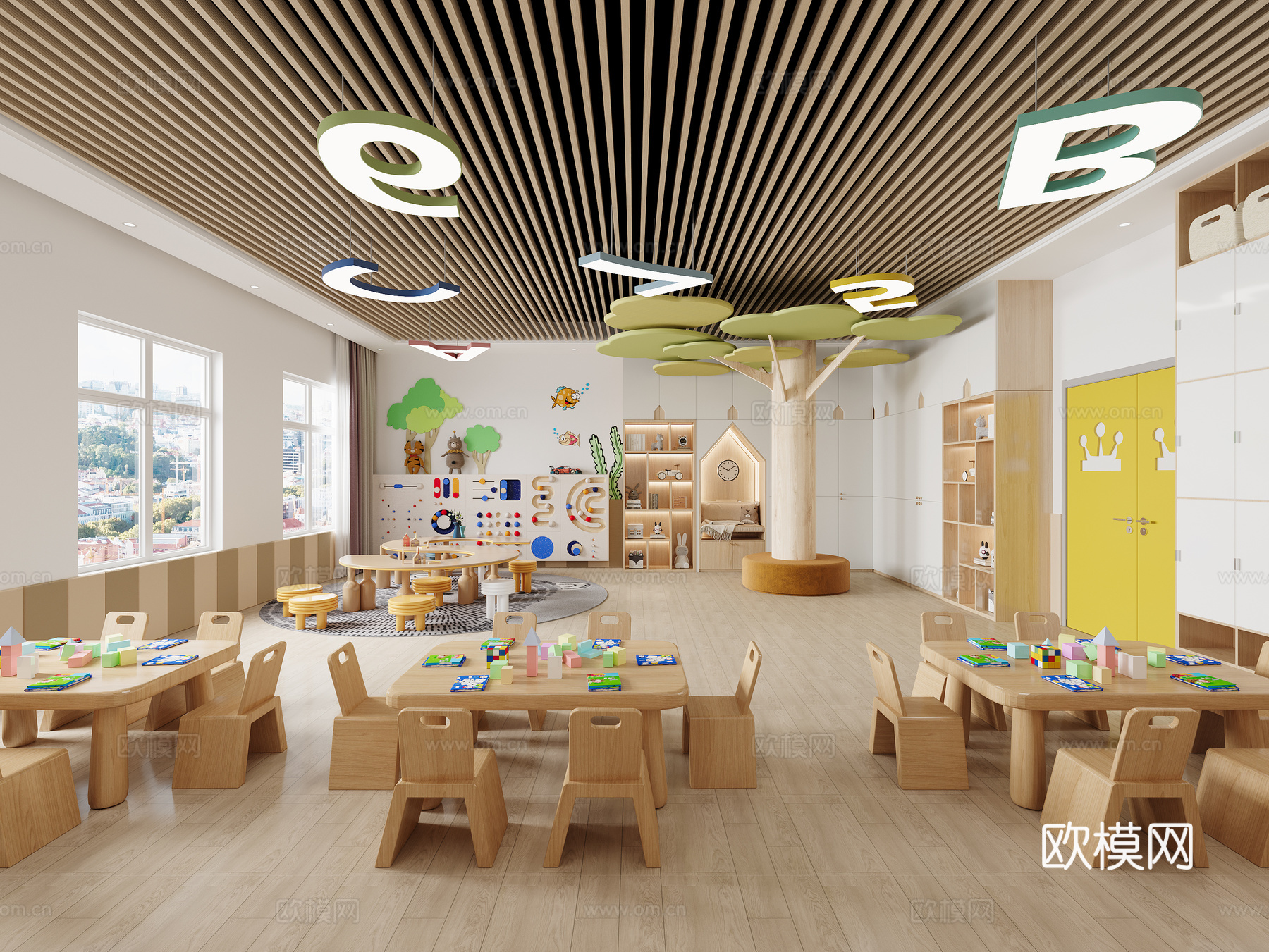 现代幼儿园3d模型