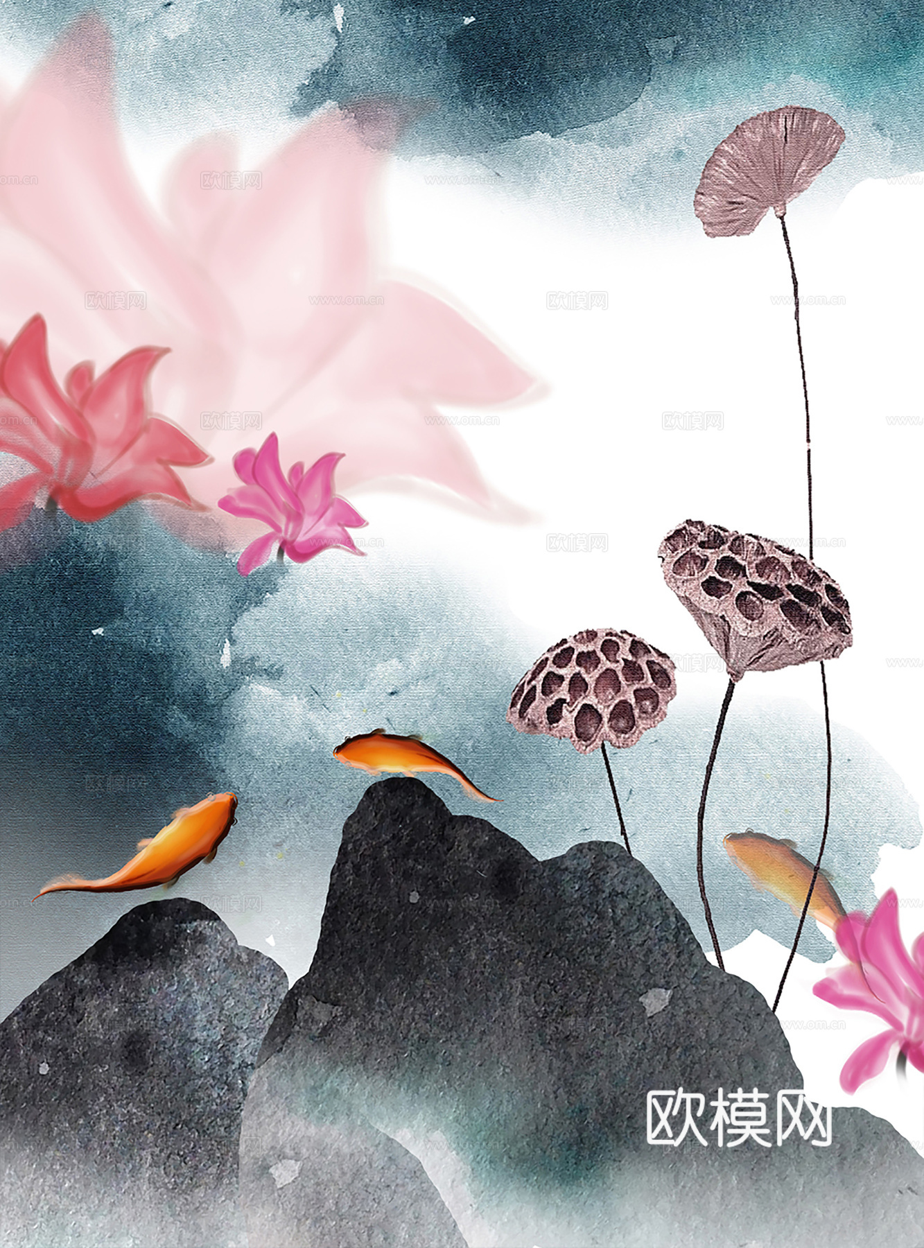 中式新中式挂画 油画水彩画 装饰画挂画
