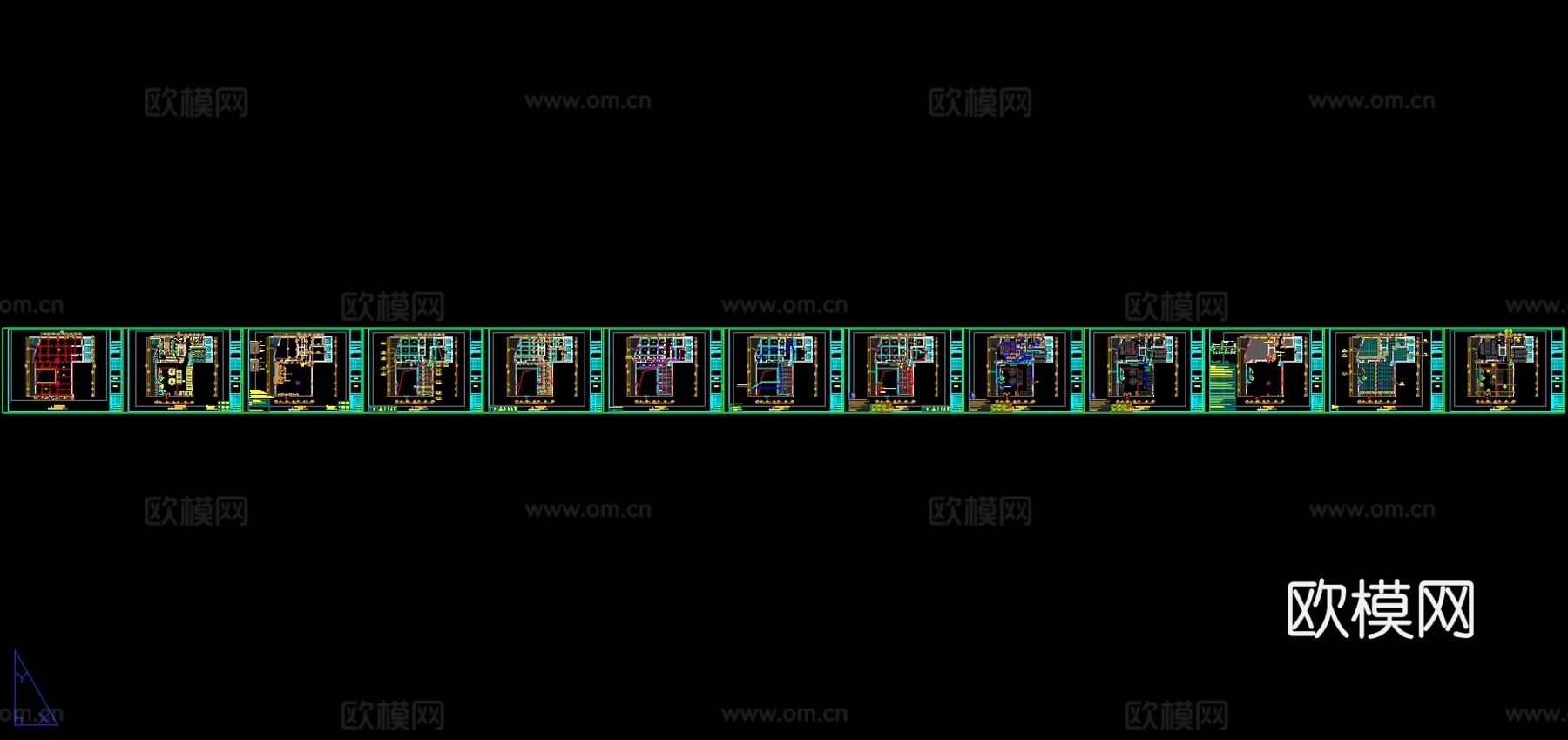 现代星级餐厅全案设计cad施工图