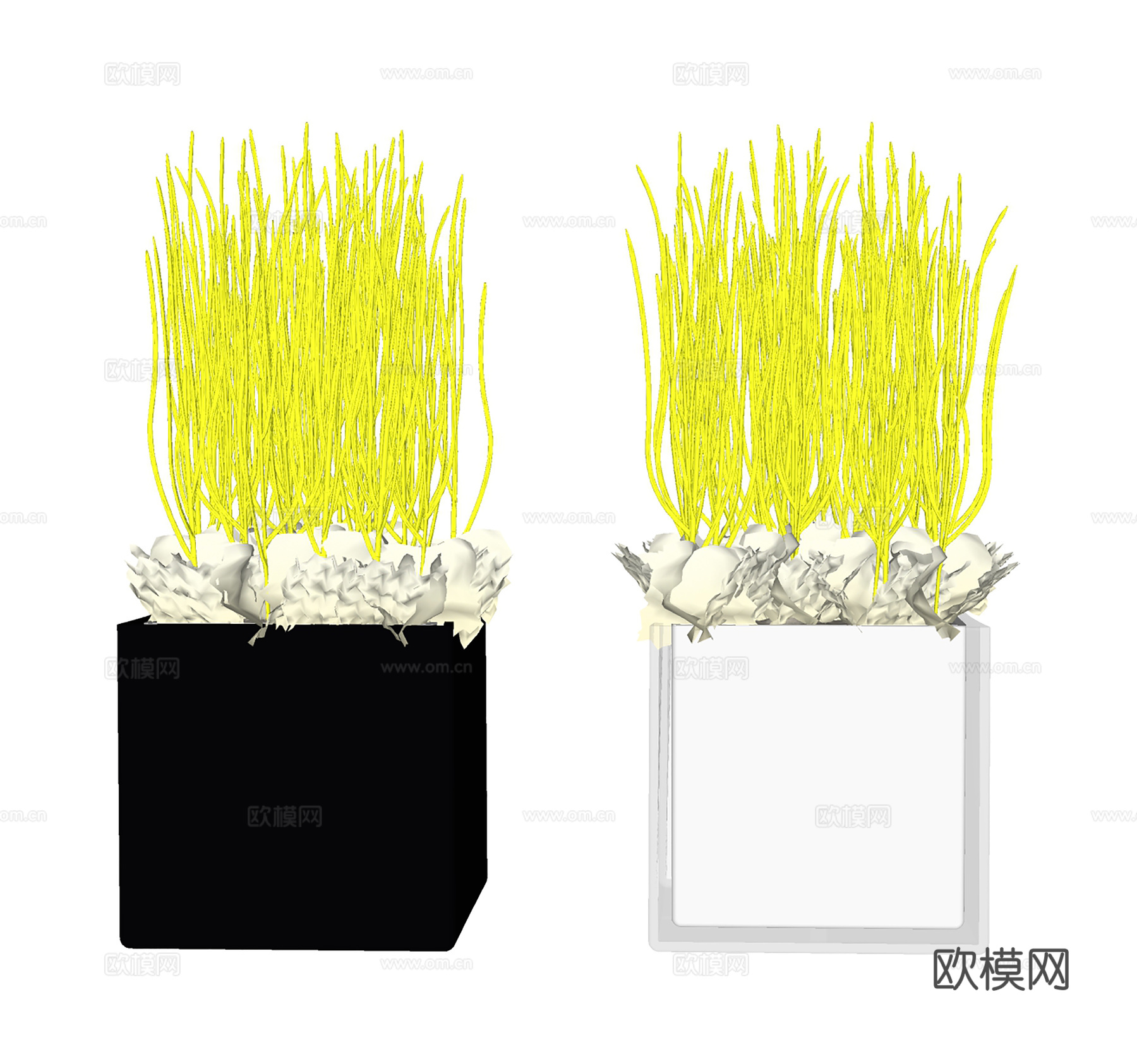 现代盆栽盆景 绿植盆栽  室内盆景su模型