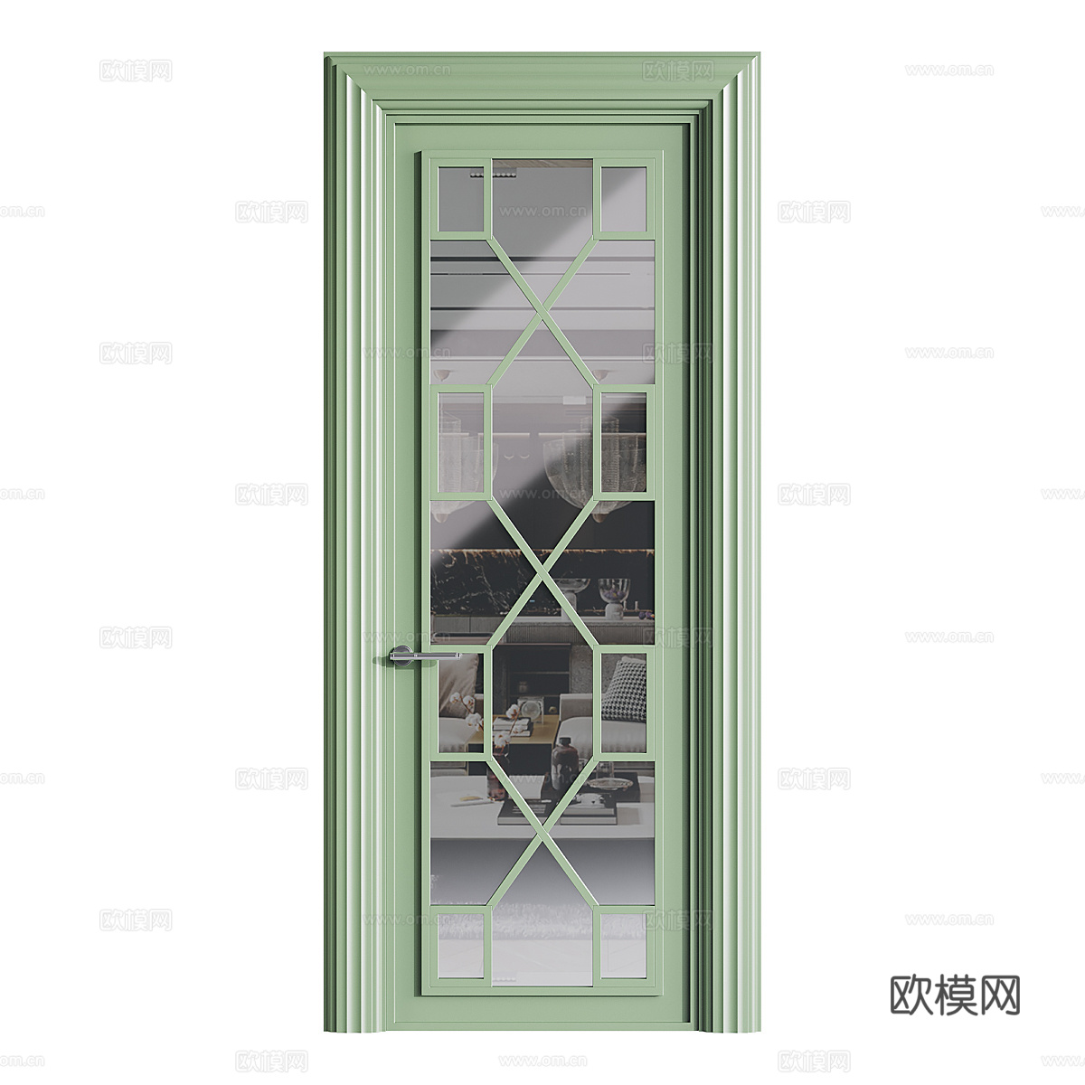 新古典室内单开门3d模型