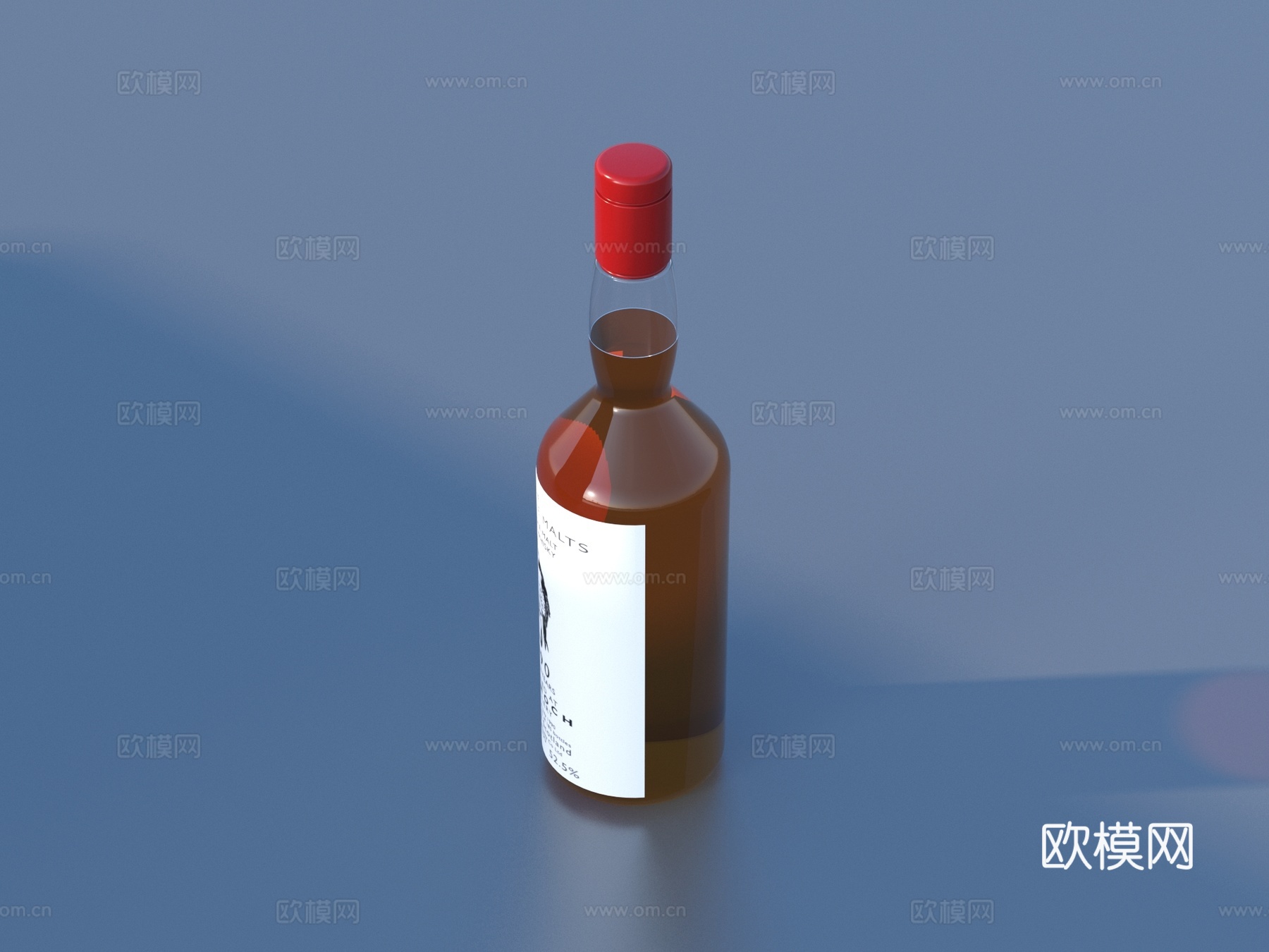 洋酒 葡萄酒 威士忌 酒瓶 玻璃瓶3d模型