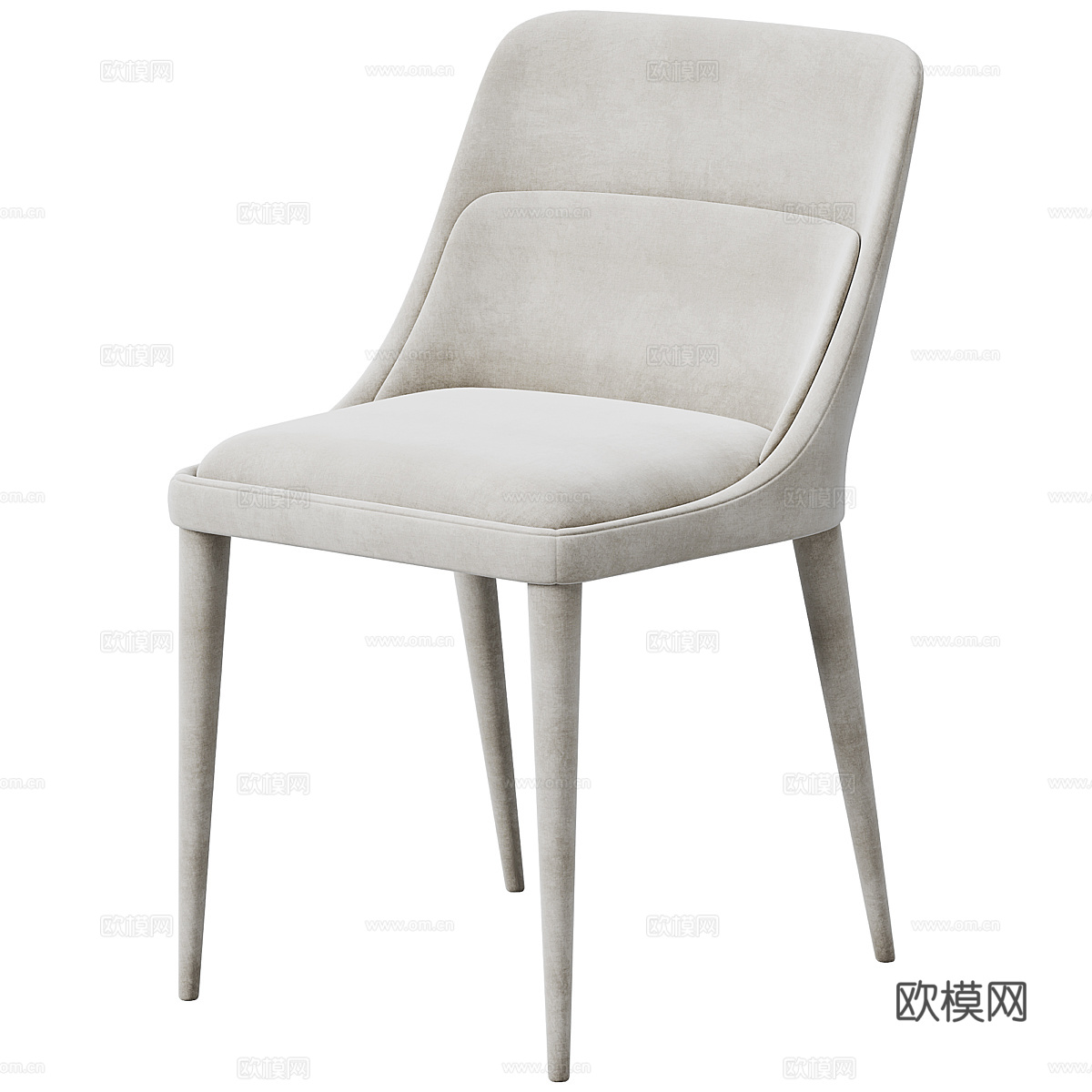 现代意式布艺单椅3d模型