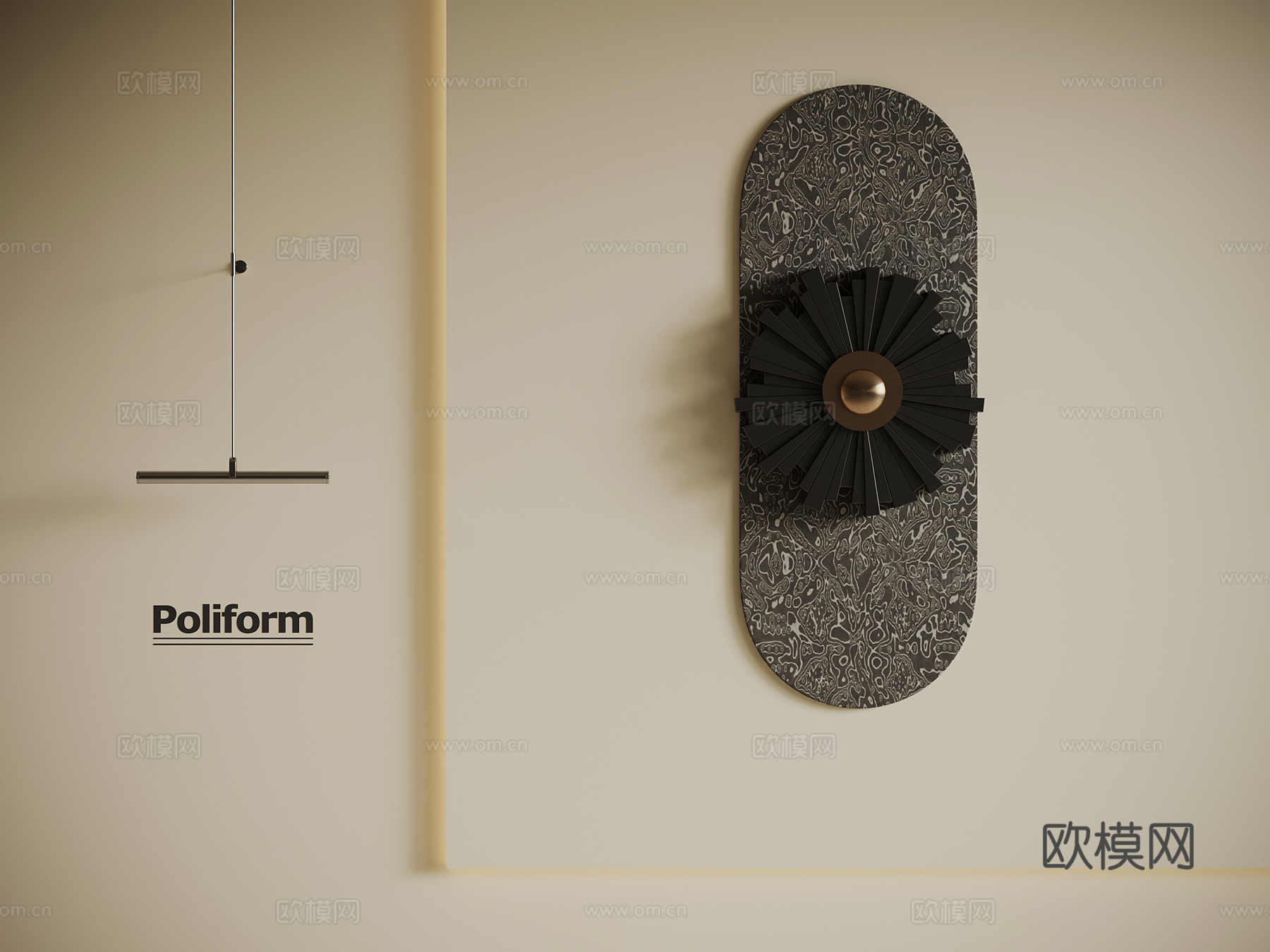 现代意式挂件 墙饰3d模型