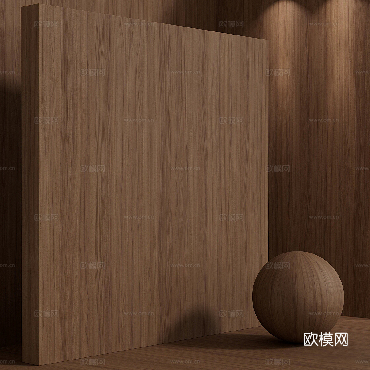 现代意式木材 木纹 木饰面 胡桃木3d模型