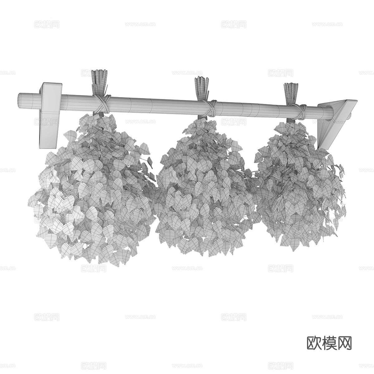 桑拿房桦木扫帚3d模型