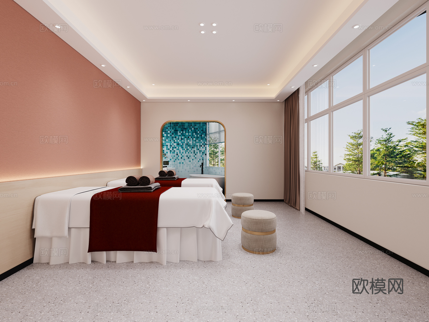 现代美容店3d模型