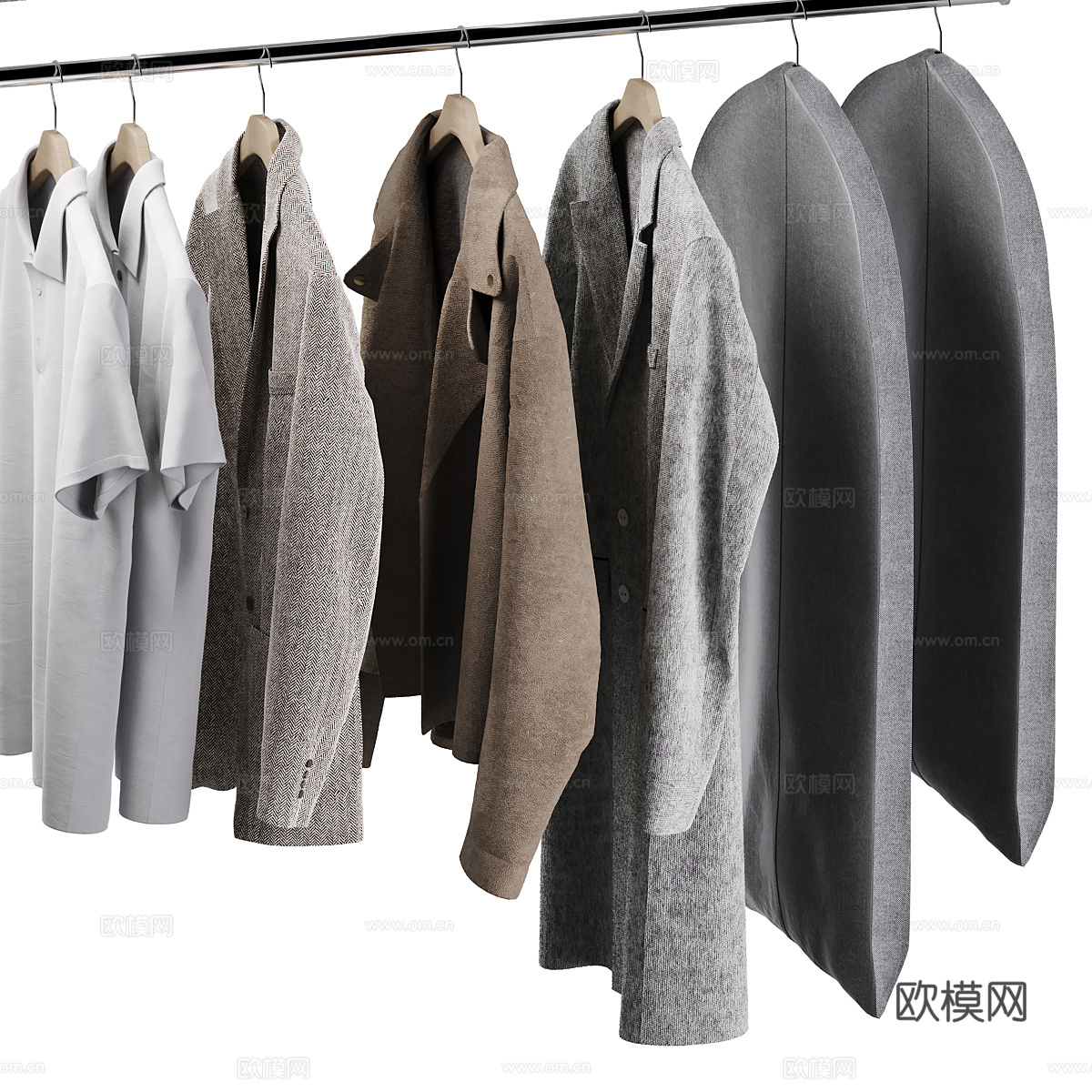 现代男士衣柜服装套装3d模型