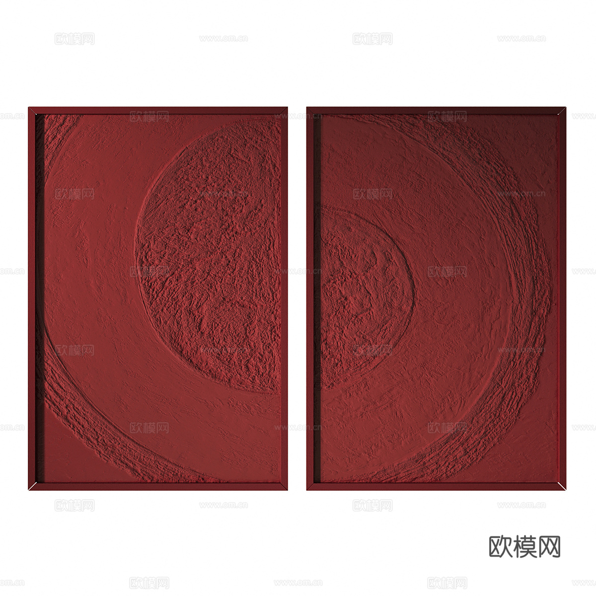 新中式轻奢装饰挂画3d模型