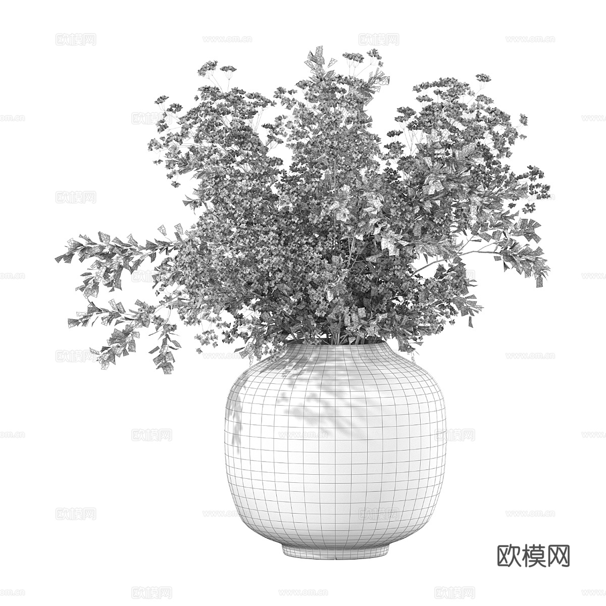 新中式花瓶花艺3d模型