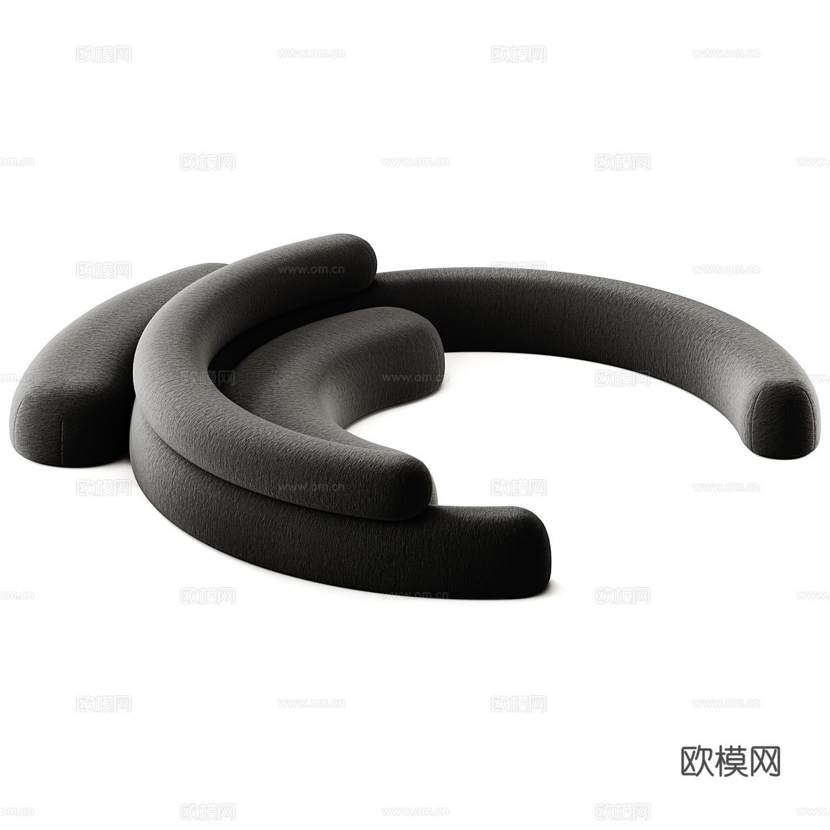 现代意式布艺异形沙发3d模型