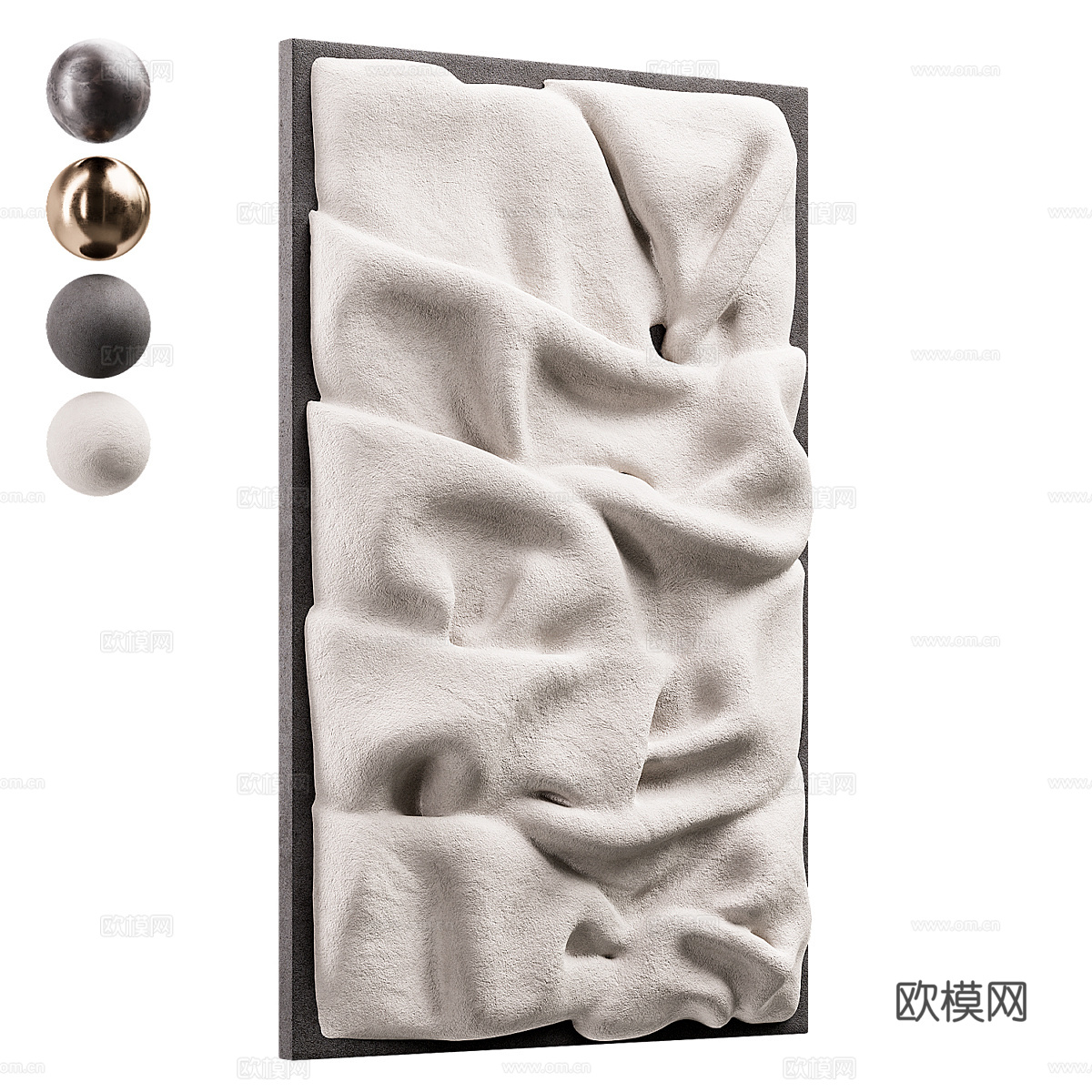 现代侘寂艺术墙饰装饰板3d模型