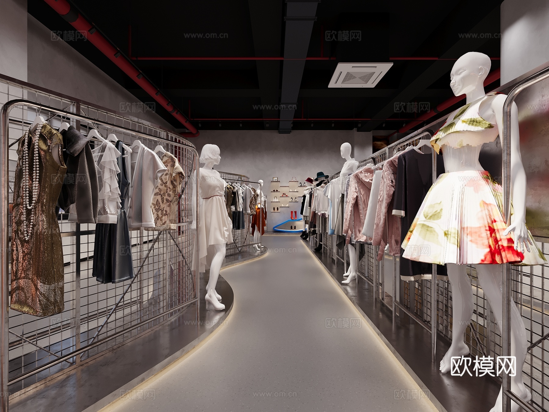 工业风服装店3d模型