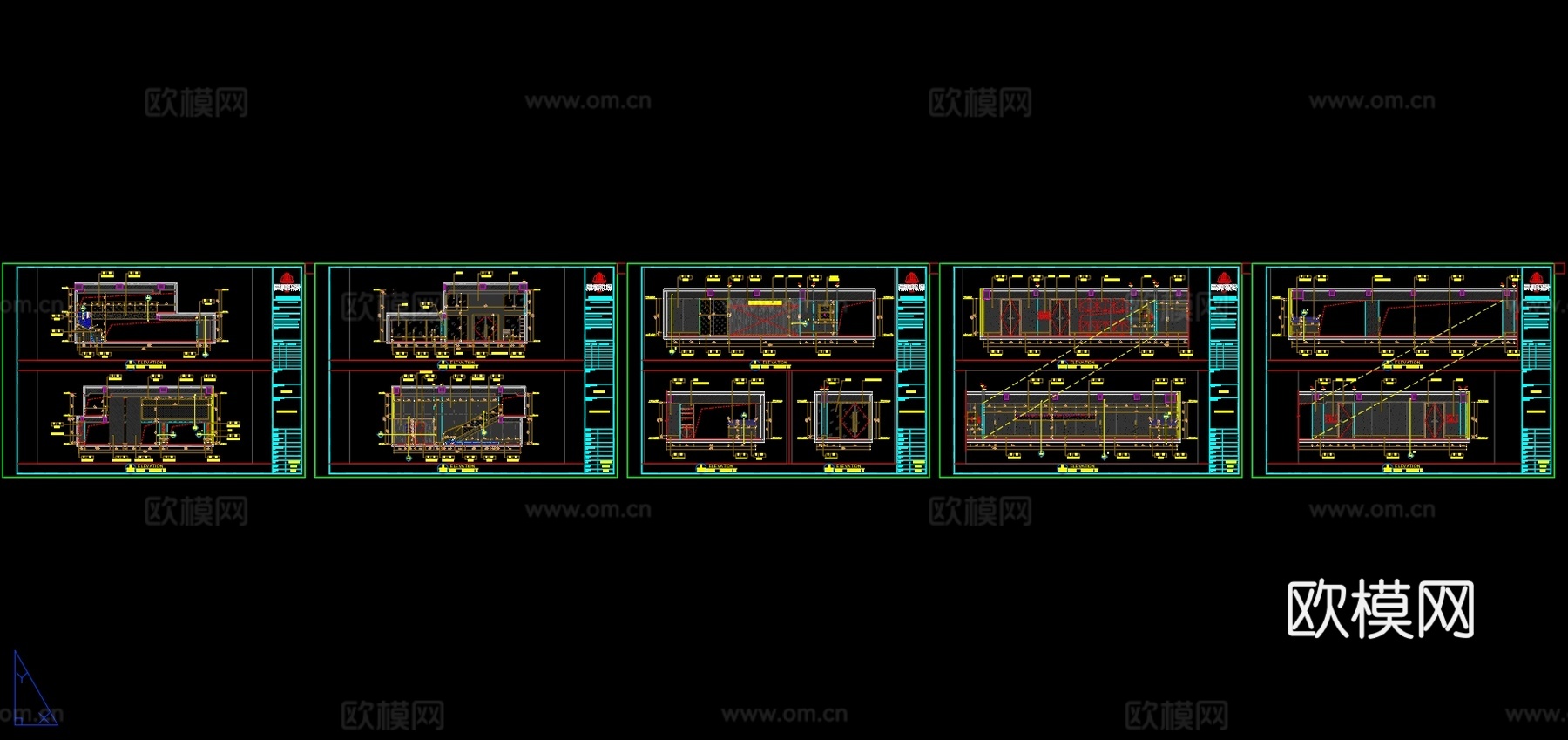 现代星级餐厅全案设计cad施工图