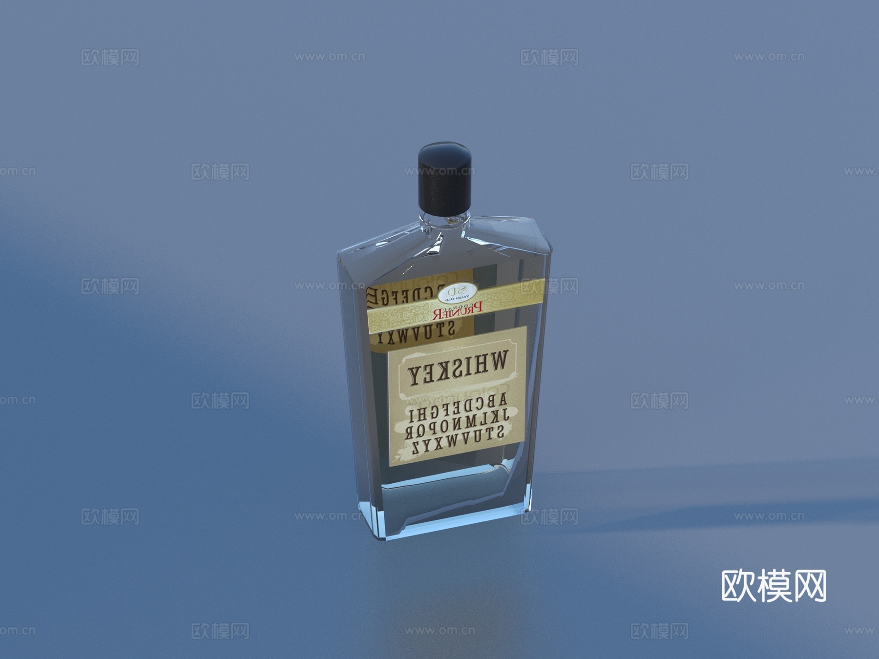 洋酒 葡萄酒 威士忌 酒瓶 玻璃瓶su模型