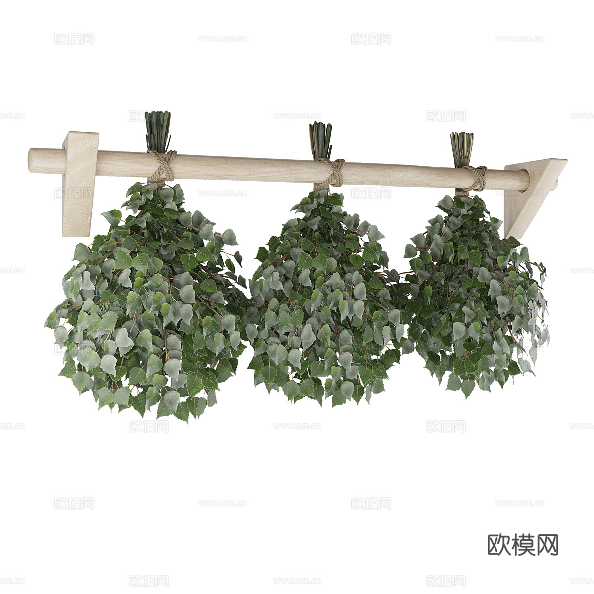 桑拿房桦木扫帚3d模型