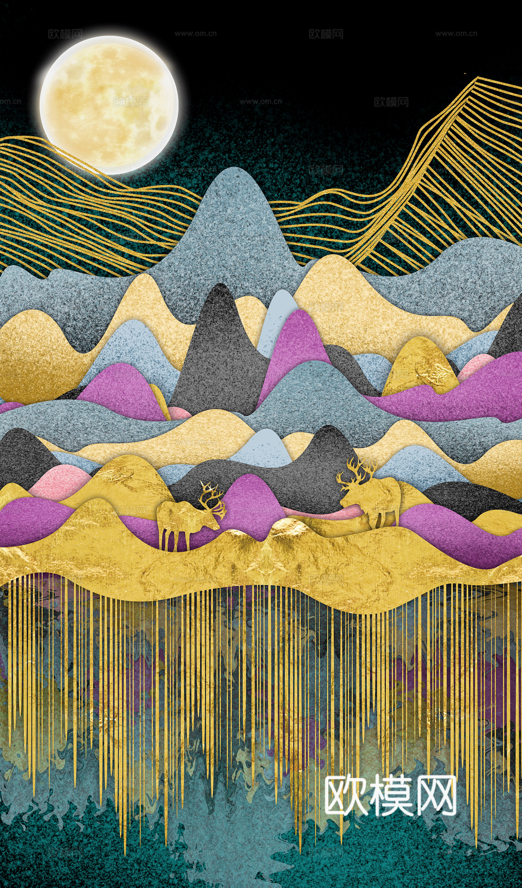 中式新中式挂画 油画水彩画 装饰画挂画下载