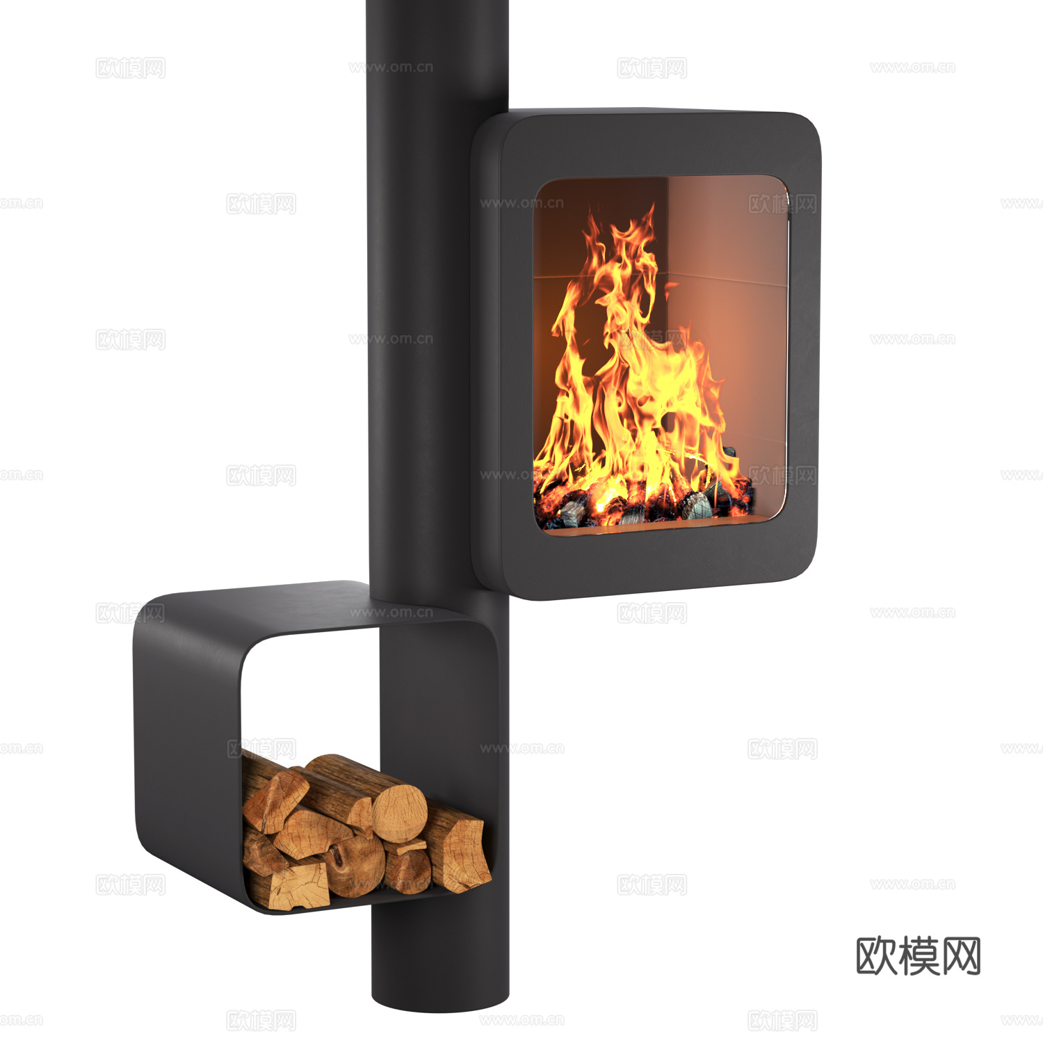 现代意式装饰壁炉3d模型