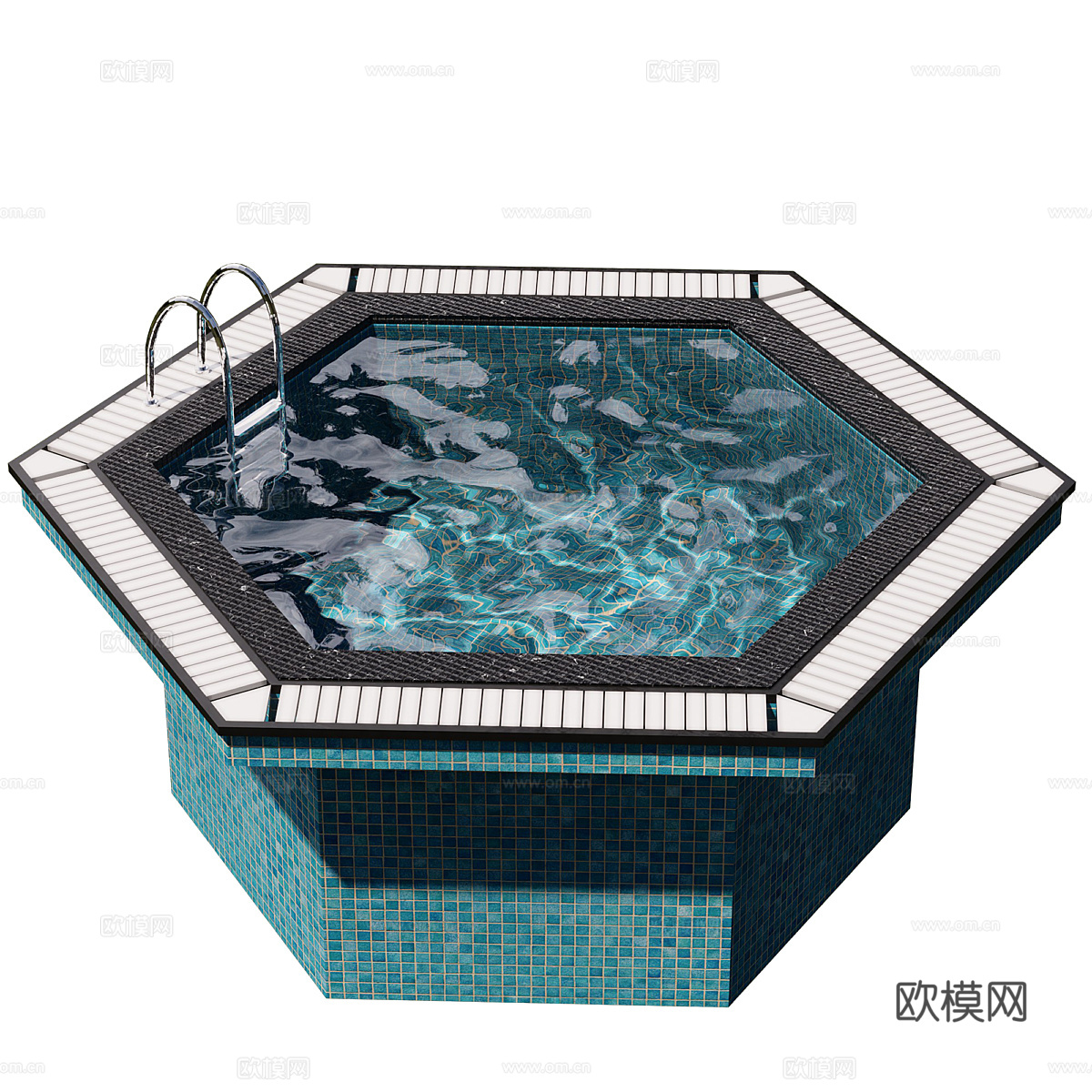 现代户外游泳池3d模型
