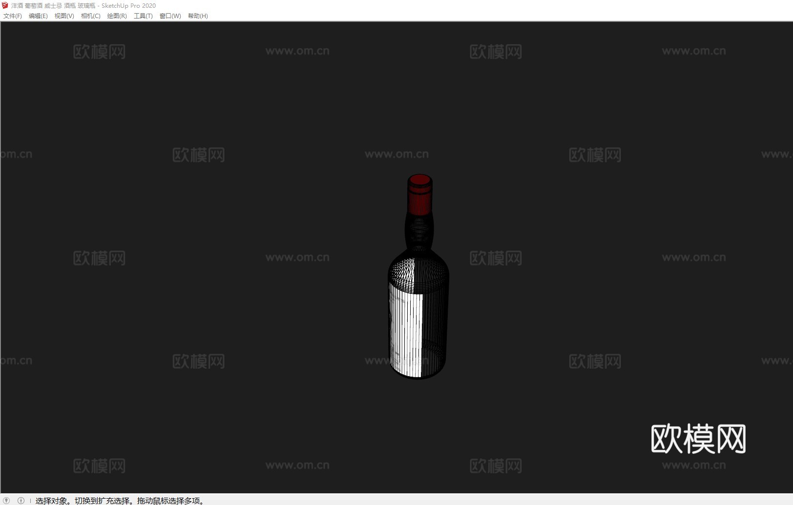 洋酒 葡萄酒 威士忌 酒瓶 玻璃瓶su模型