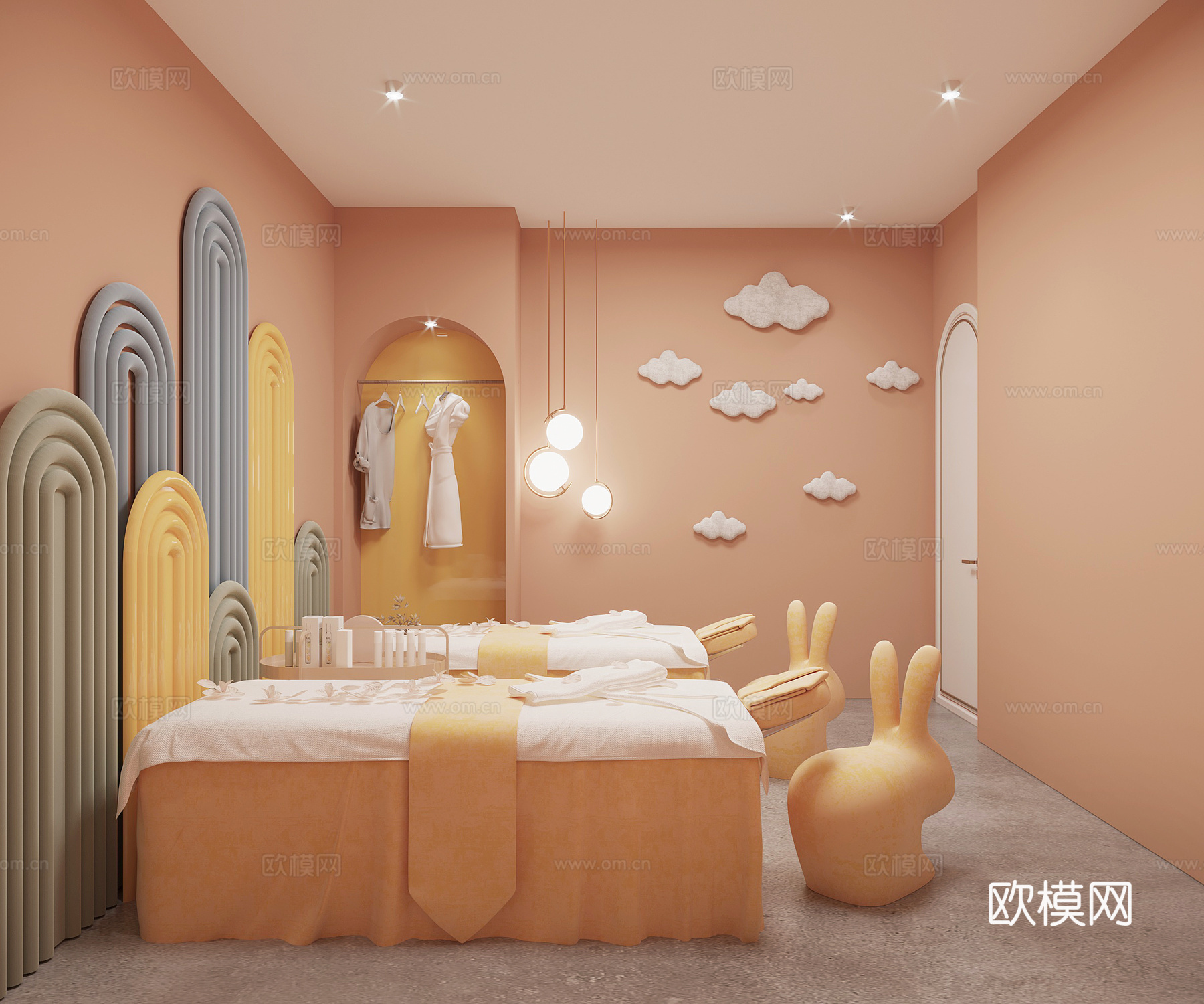 皮肤管理双人间3d模型