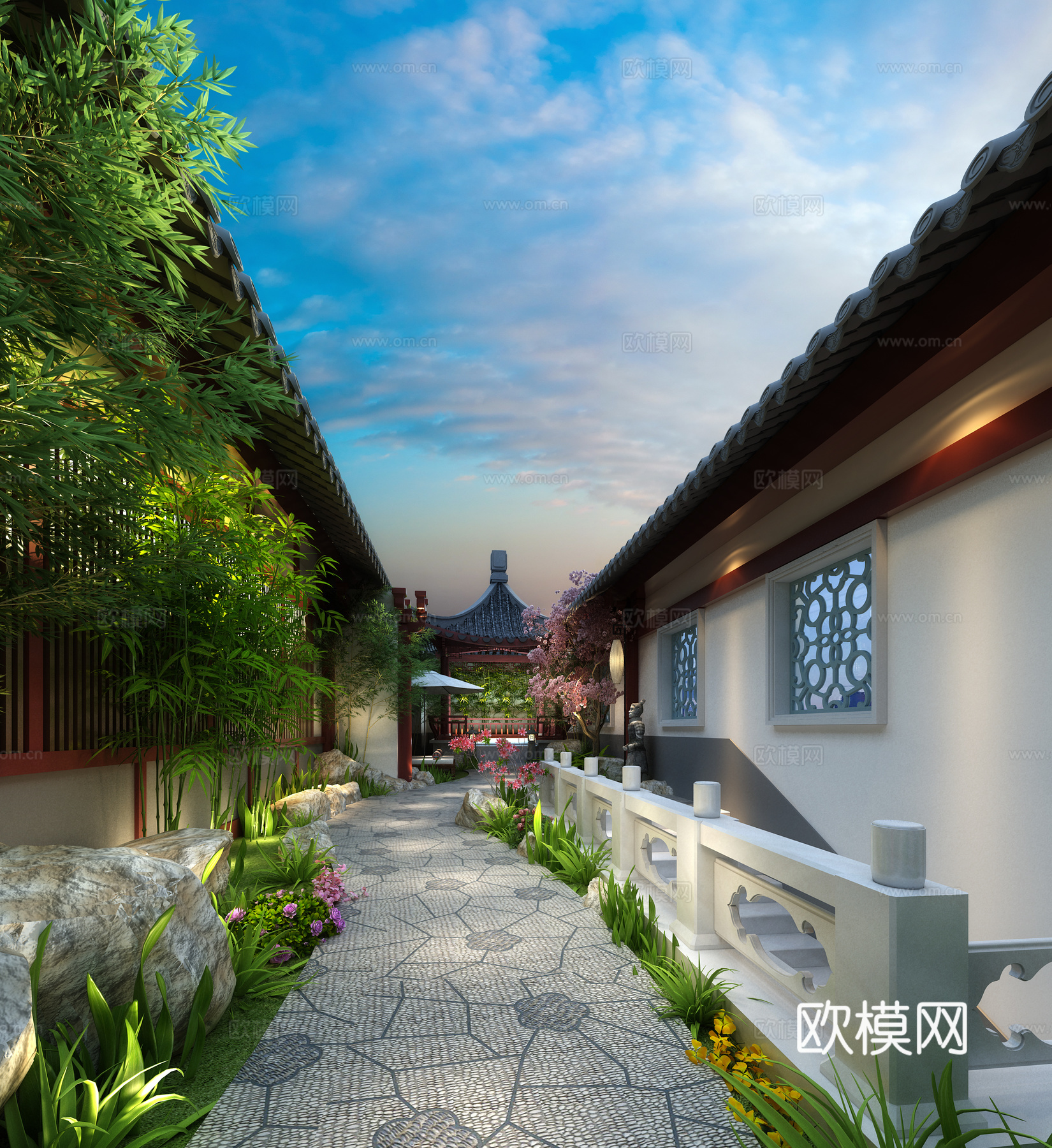 温泉3d模型下载（渲染图1）