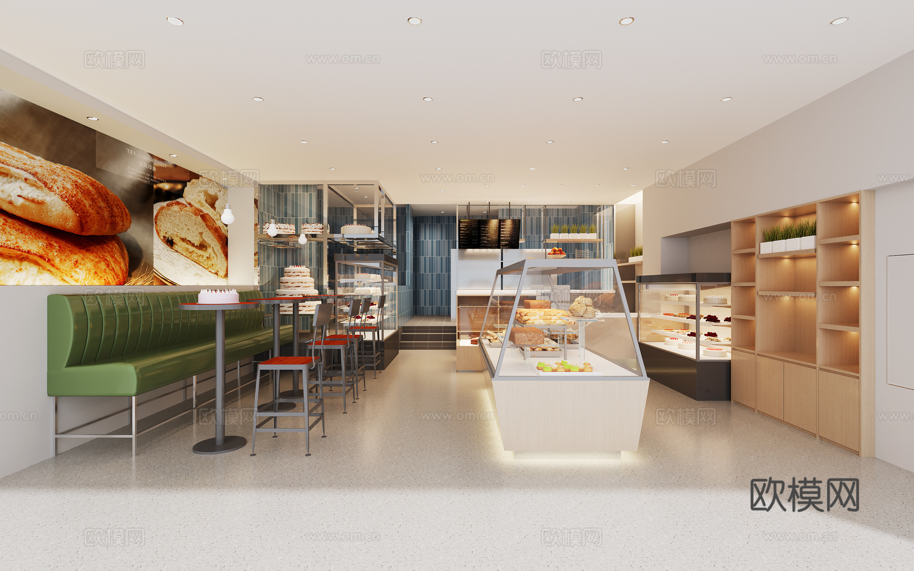 现代蛋糕面包店3d模型