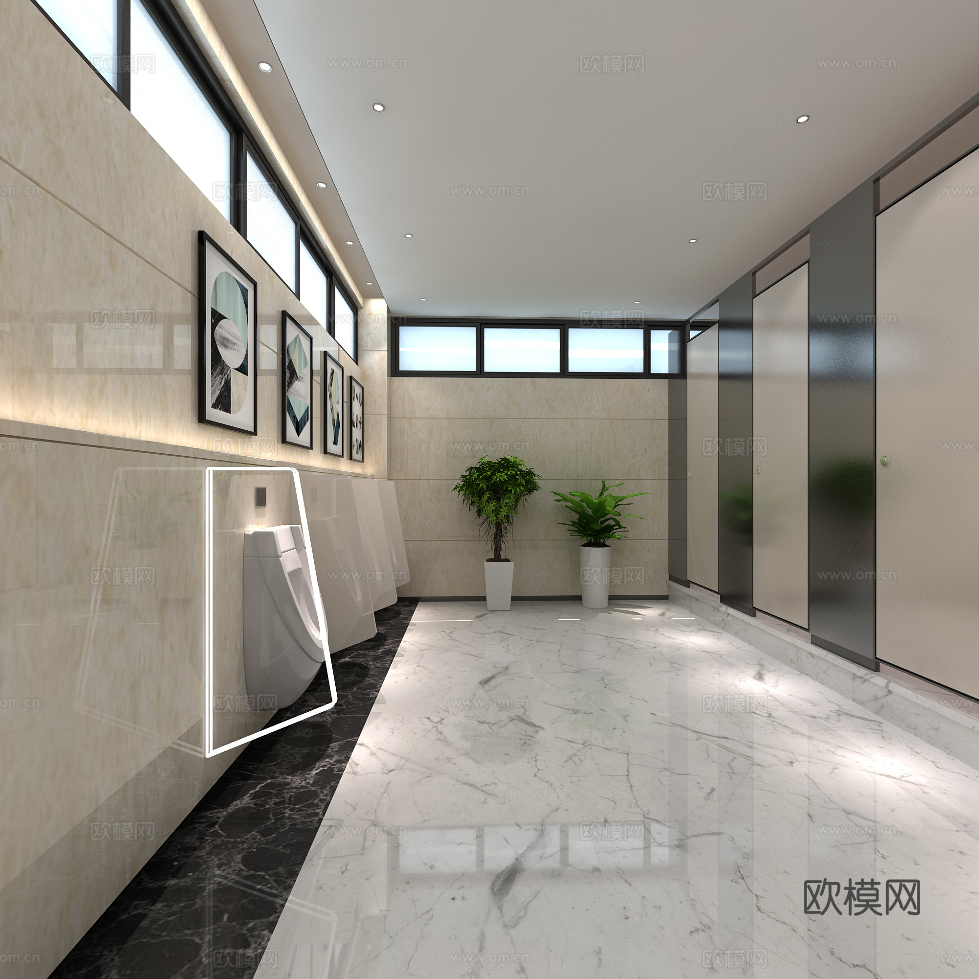 现代公共卫生间3d模型