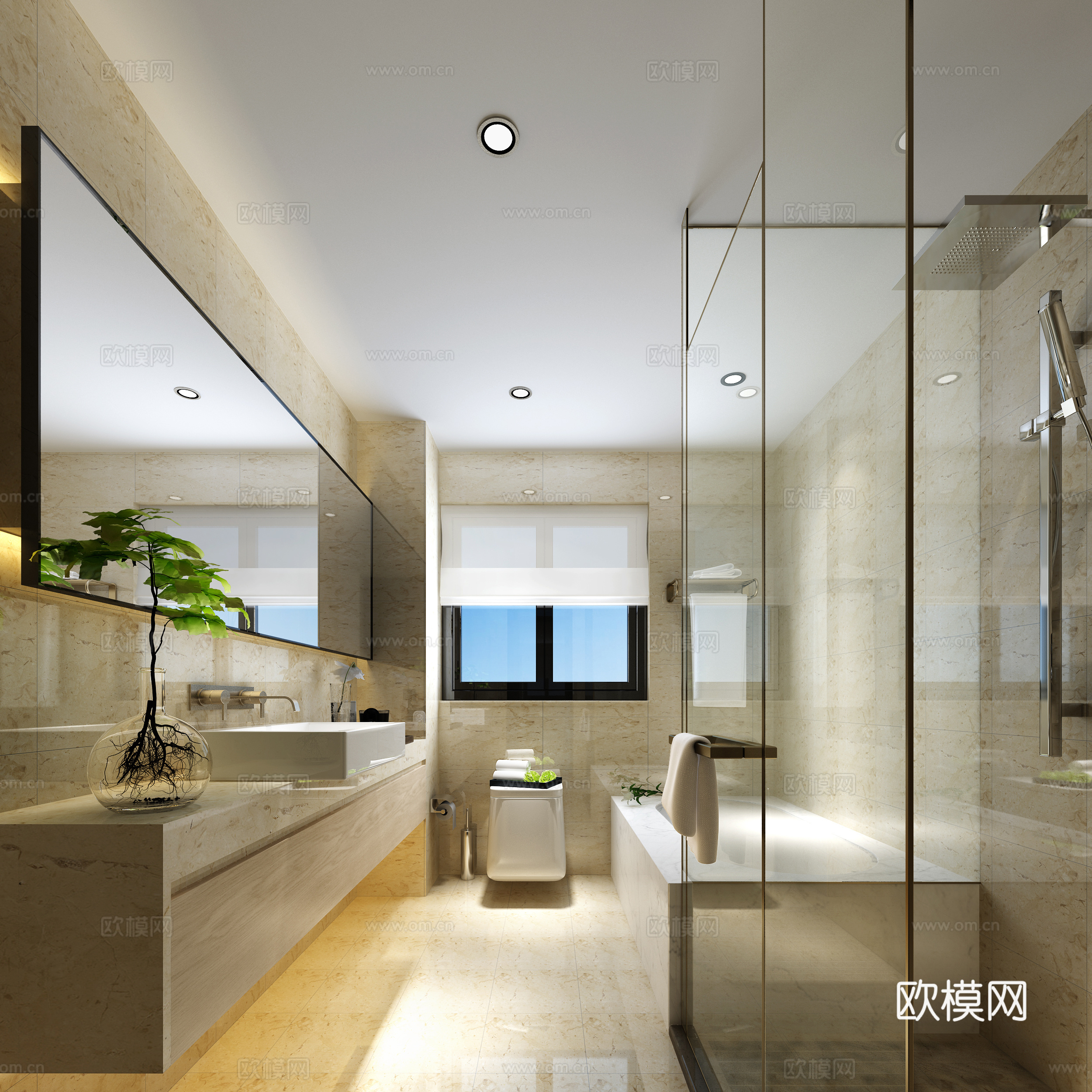 现代样板房卫生间3d模型