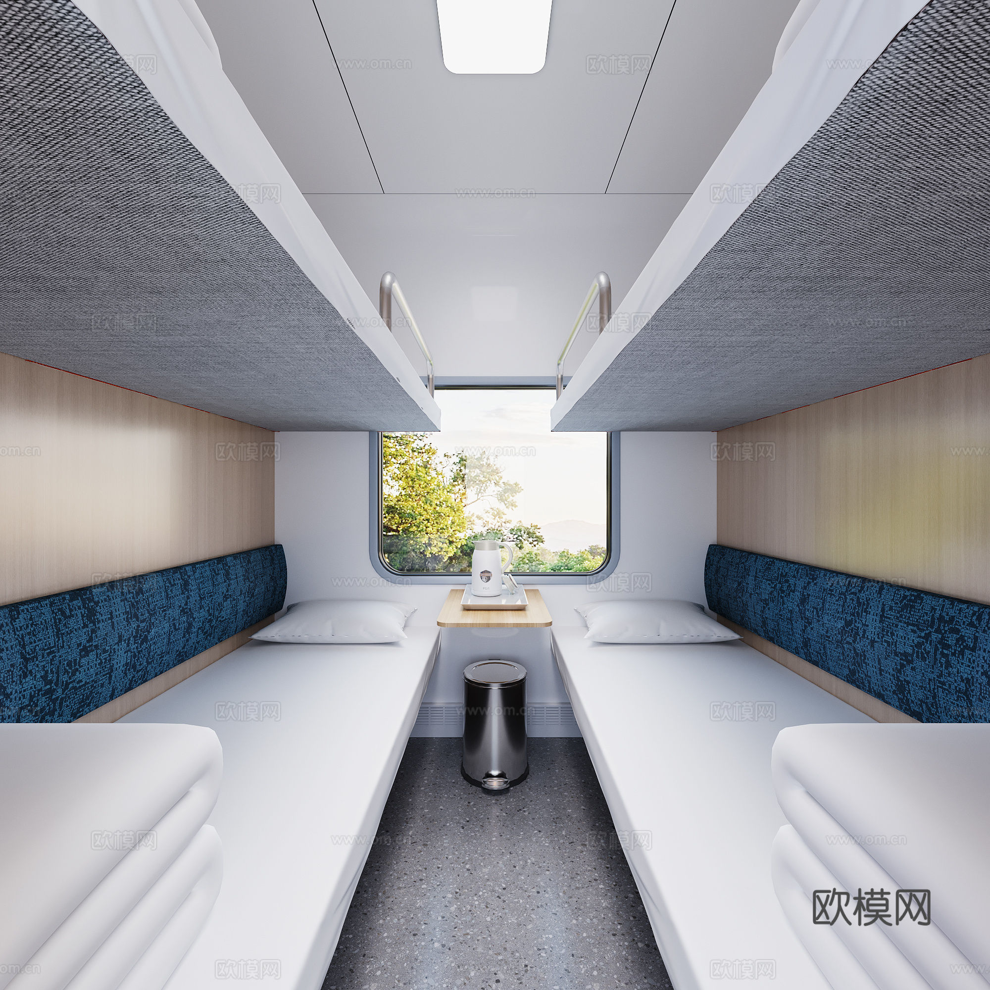 火车卧铺3d模型