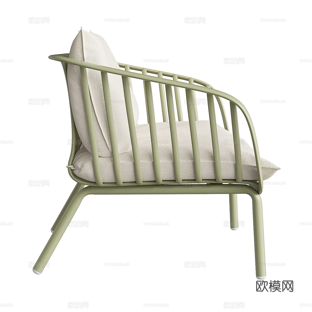 现代北欧奶油风双人休闲沙发3d模型