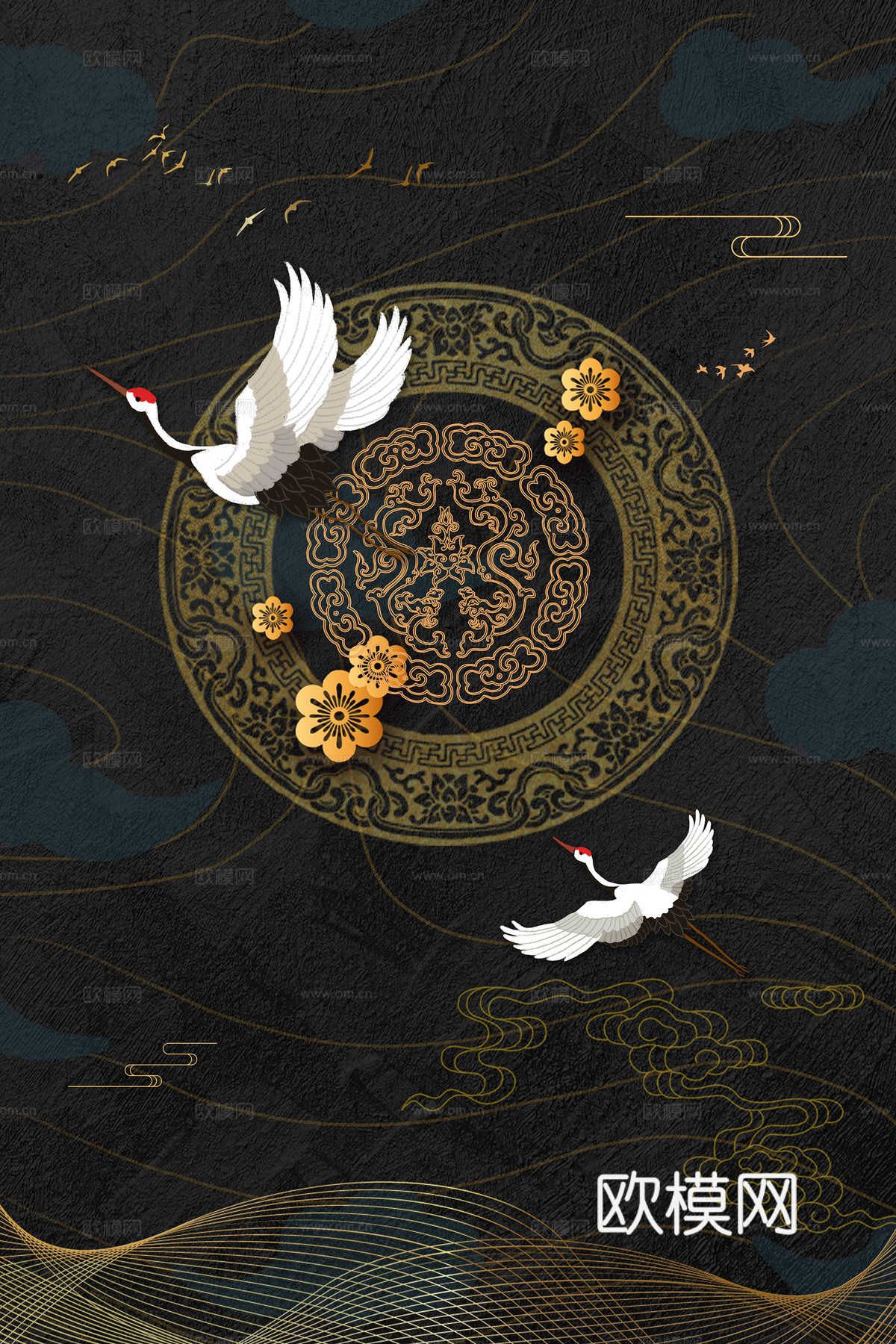中式新中式挂画 油画水彩画 装饰画挂画