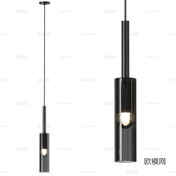 現(xiàn)代意式極簡玻璃裝飾吊燈3d模型下載(渲染圖1)