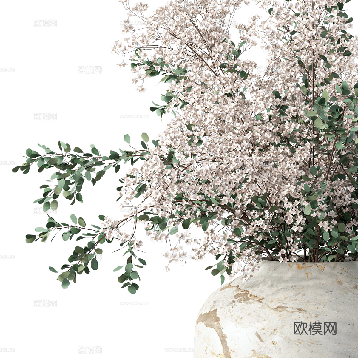 新中式花瓶花艺3d模型