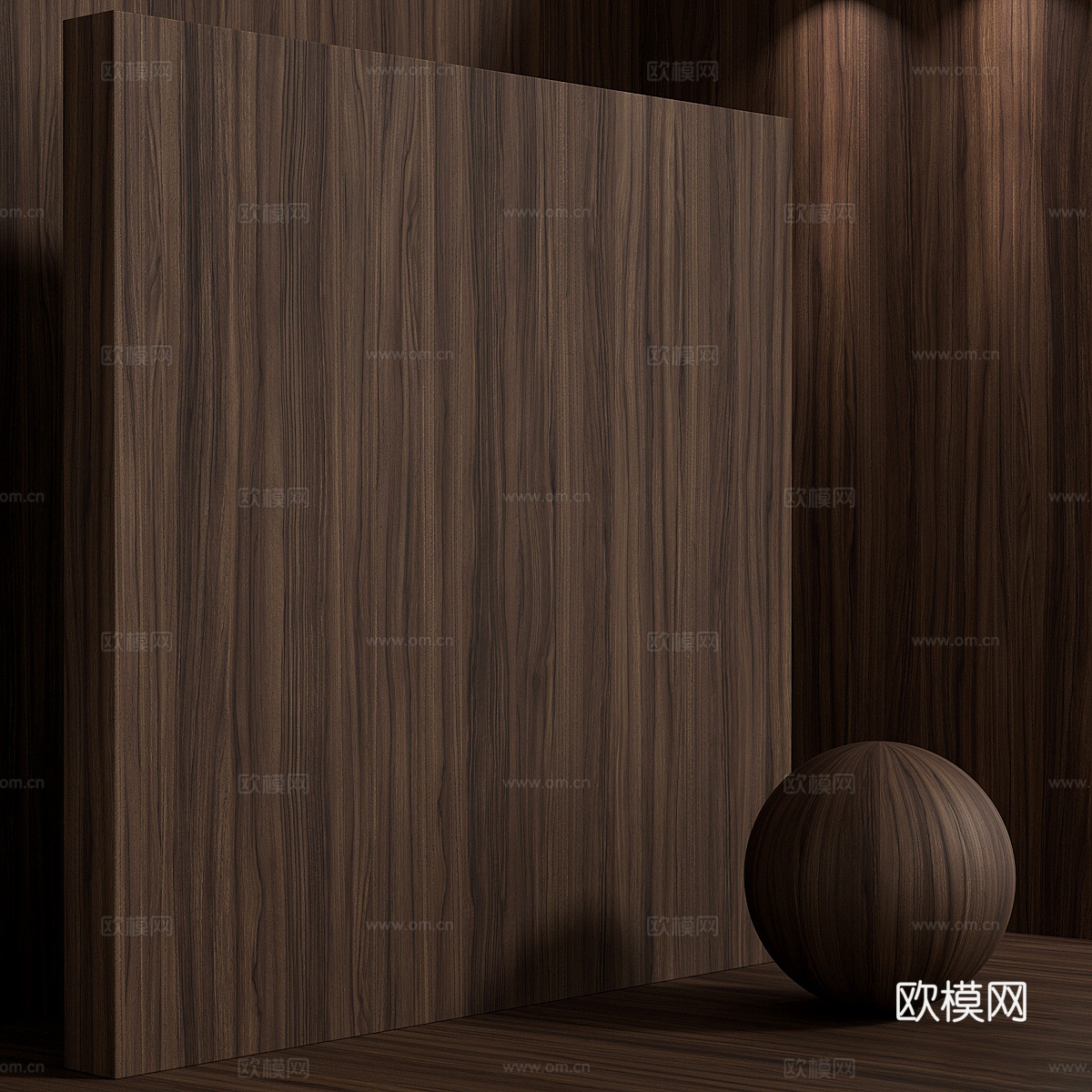 现代意式木材 木纹 木饰面 胡桃木3d模型