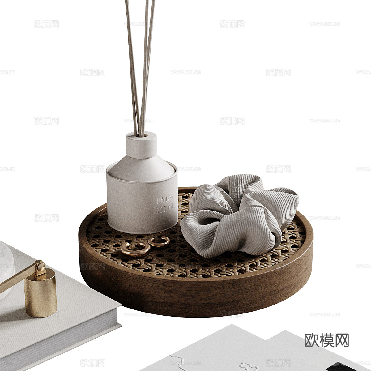 新中式中古风饰品摆件组合3d模型