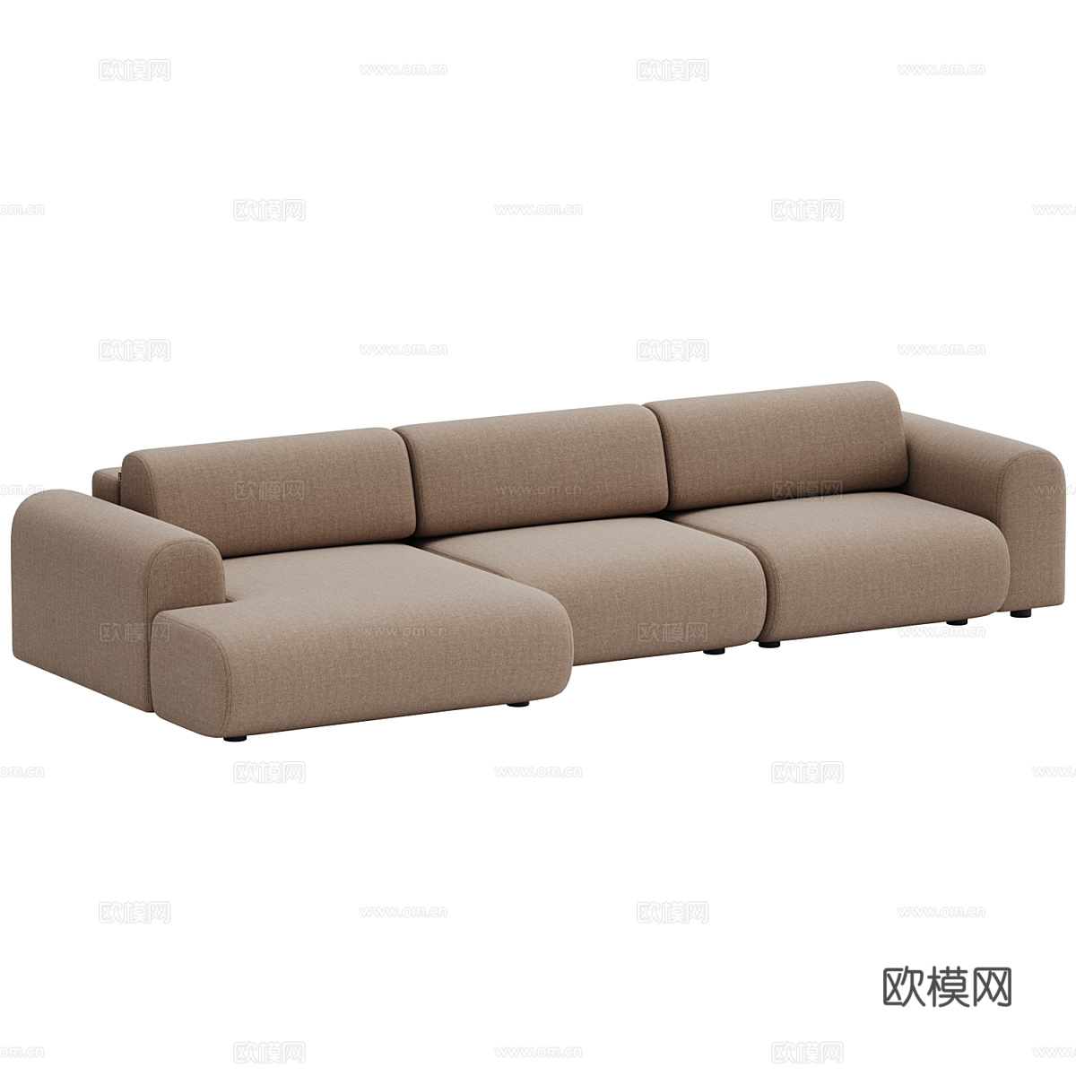 现代意式奶油风 Mail 布艺组合沙发3d模型