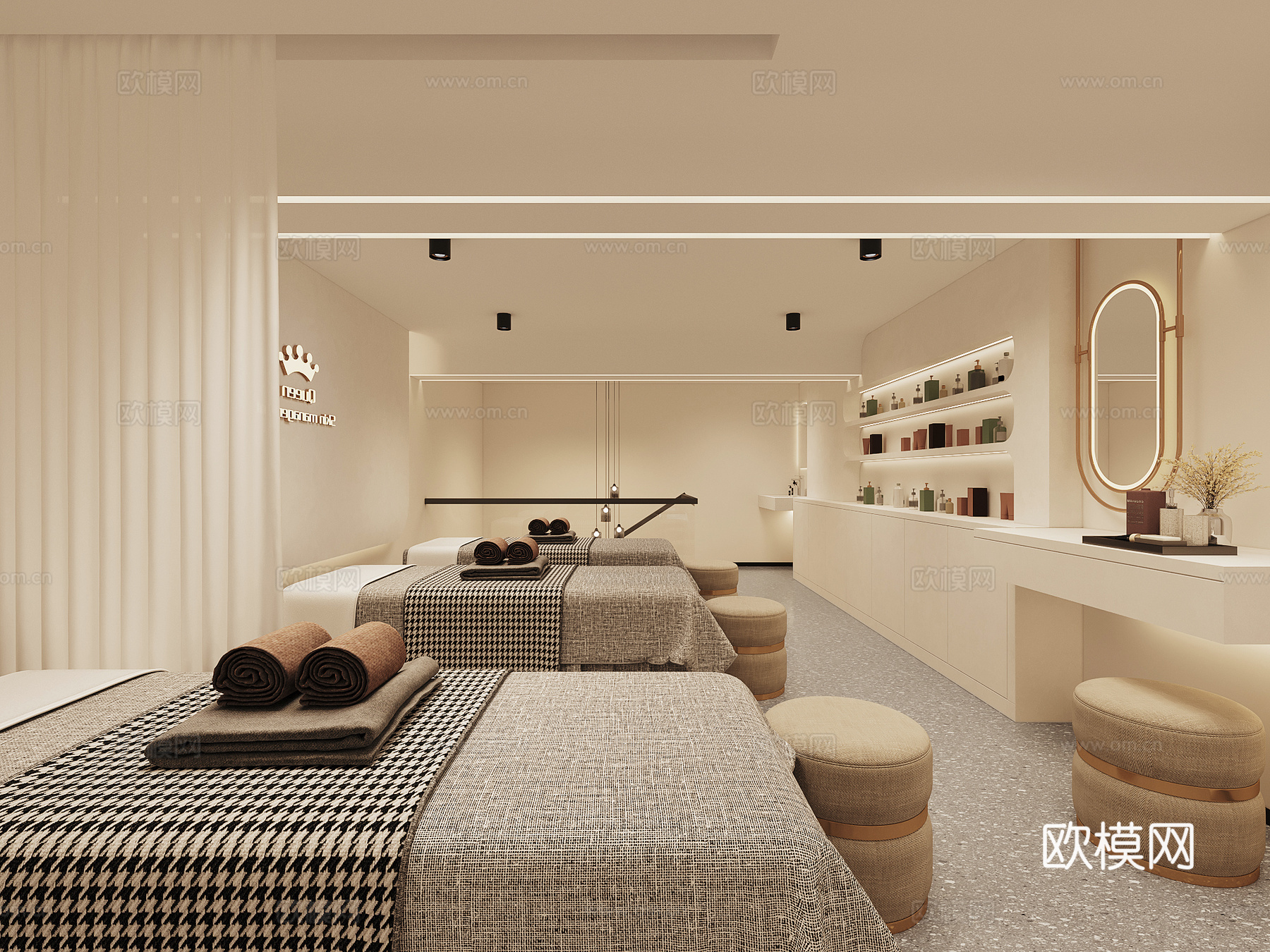奶油美容美甲店3d模型
