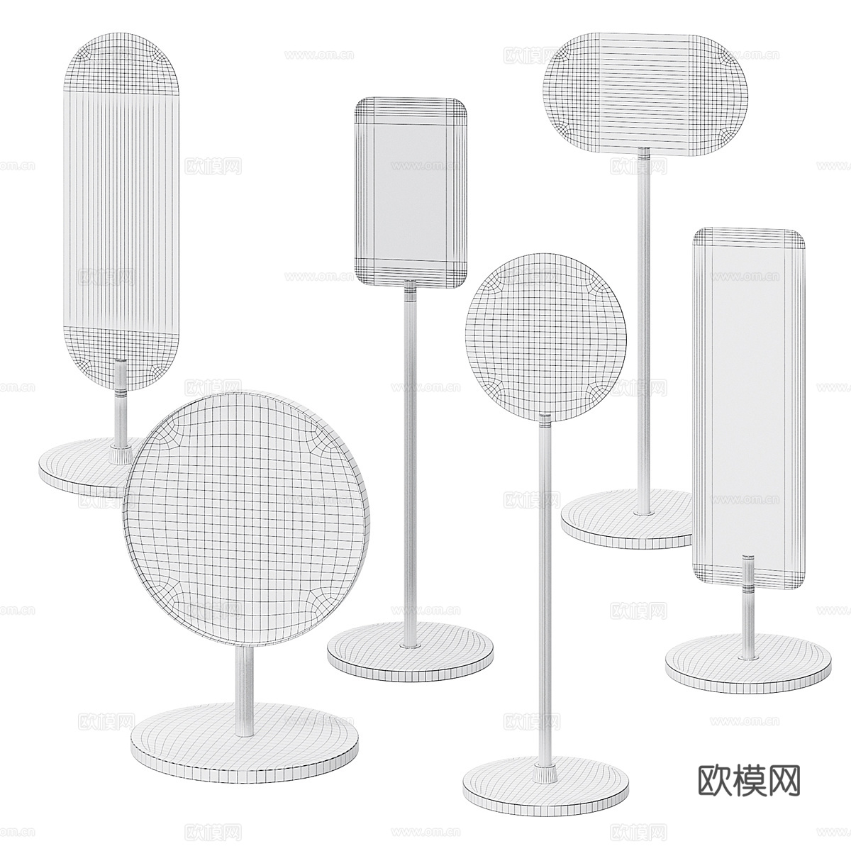 现代立式指示牌 标志3d模型