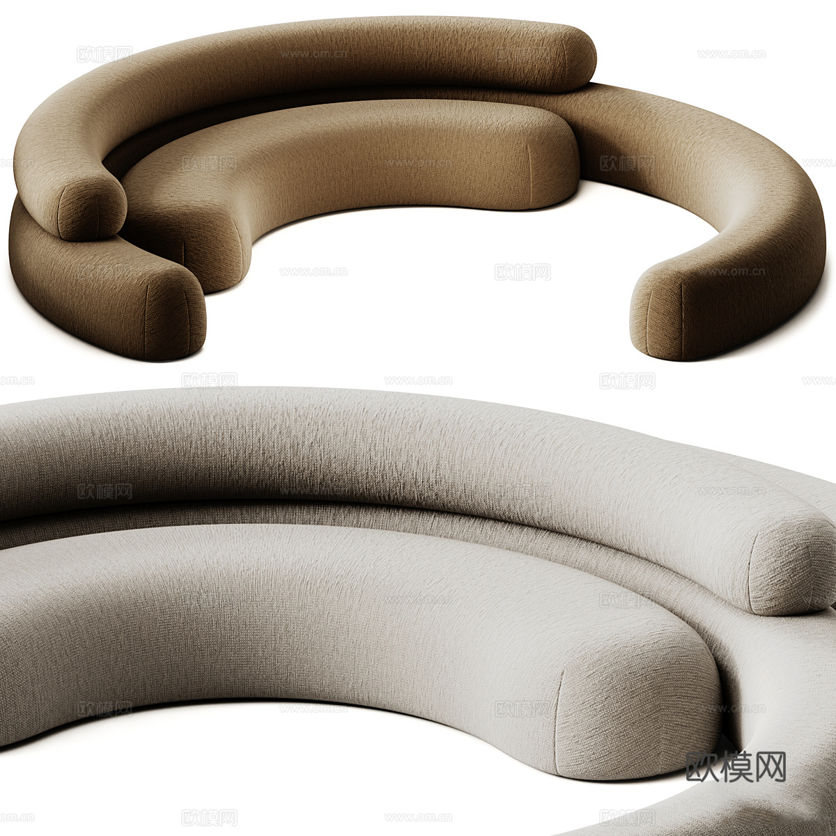 现代意式布艺异形沙发3d模型